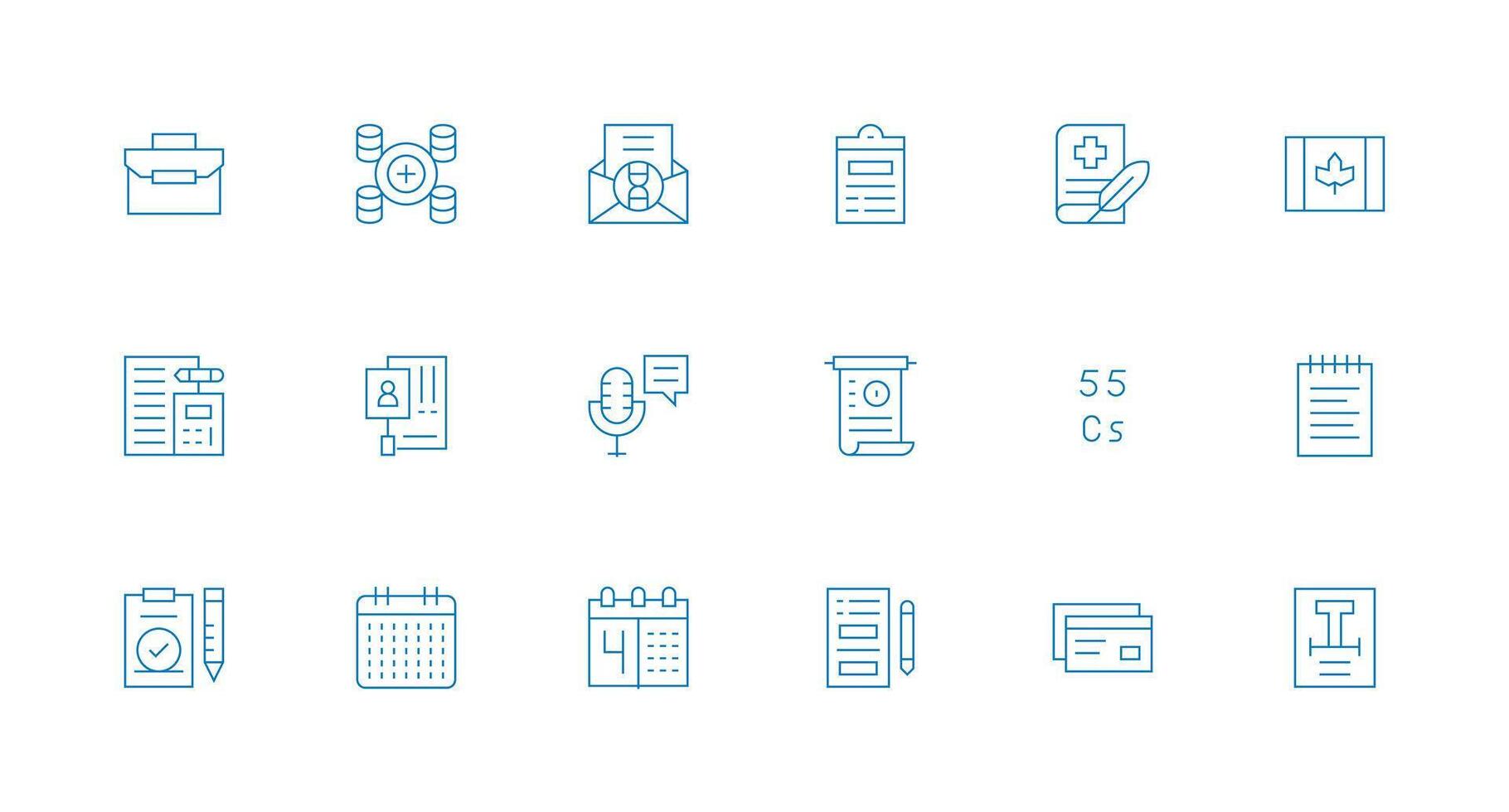 18 Icons for Record in Minimal Line Format Multi-Purpose Icon Pack for Templates vector