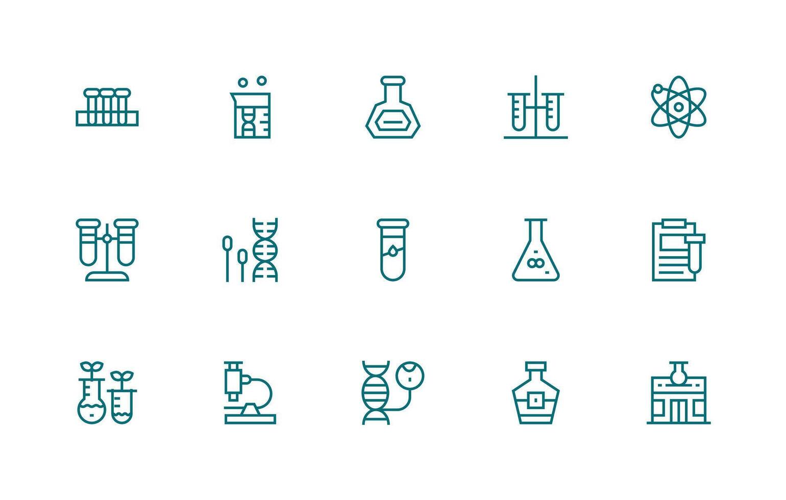 15 Icons for Lab in Regular Line Format UI and UX Focused Icon Collection vector