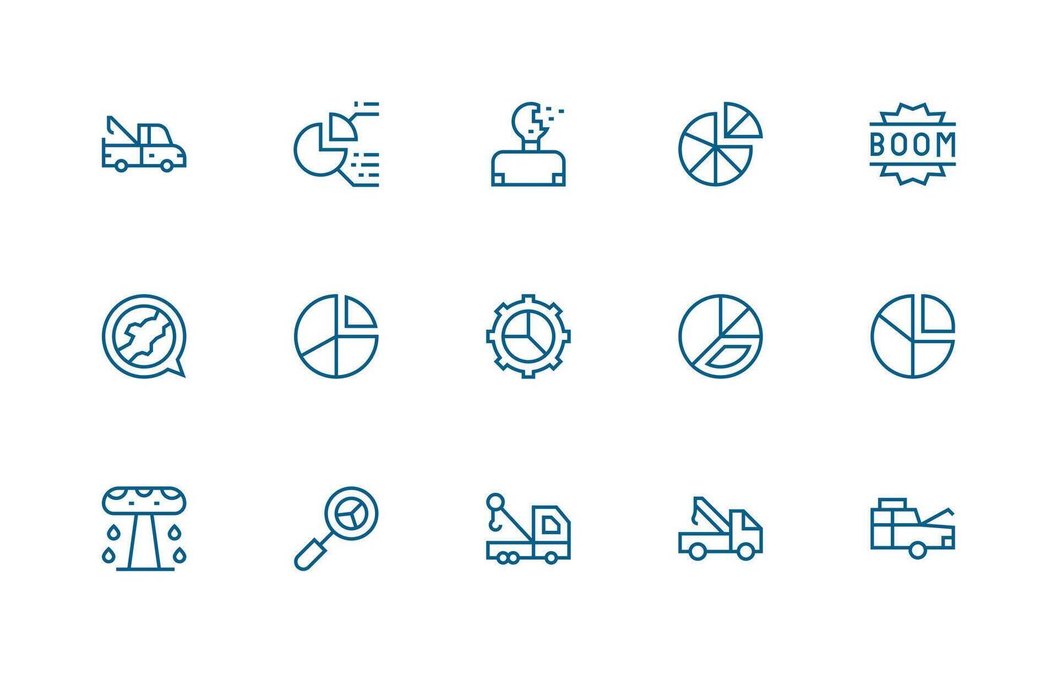 Breakdown Design Icons featuring 15 in Regular Line Style App Icon Pack vector