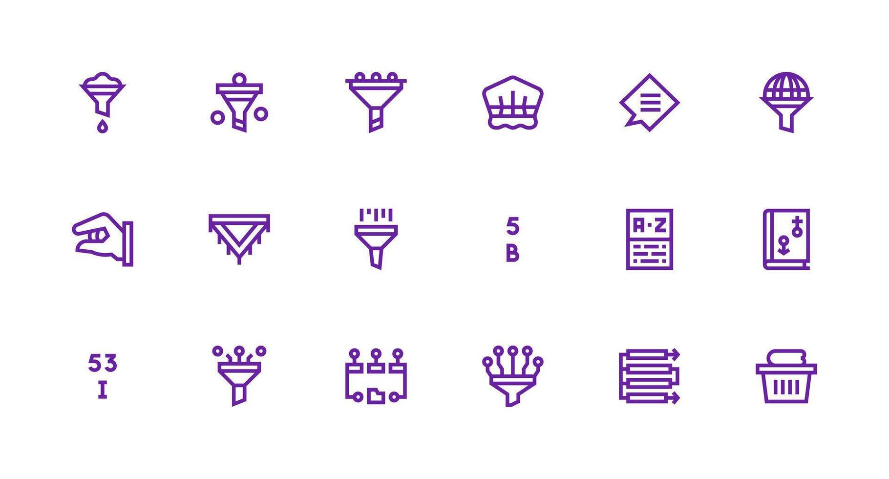 Sorting Set with 18 Strong Stroke Line Icons UI and UX Focused Icon Collection vector