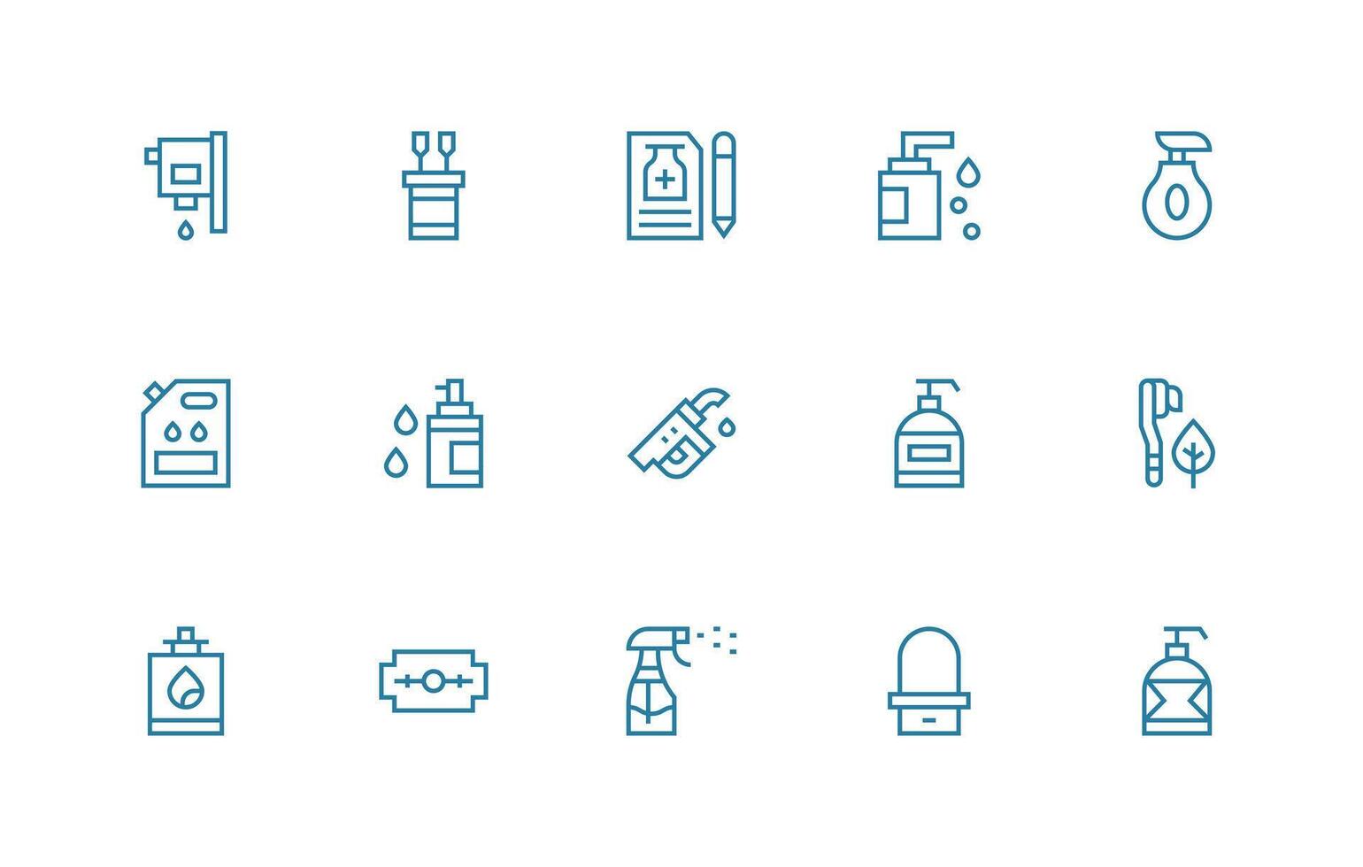 Refill Set with 15 Regular Line Icons Clear and Concise Icon Set Collection vector