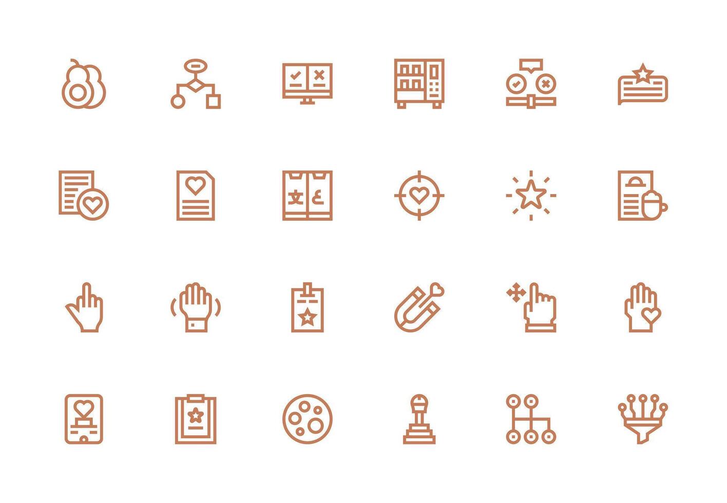 Thick Line Line Icons from Selection Set with 24 Vectors Neutral Style Icons for Any Project