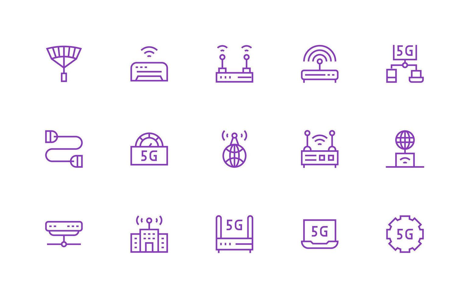 15 Regular Line Vectors for Modem Theme Compact Icon Set