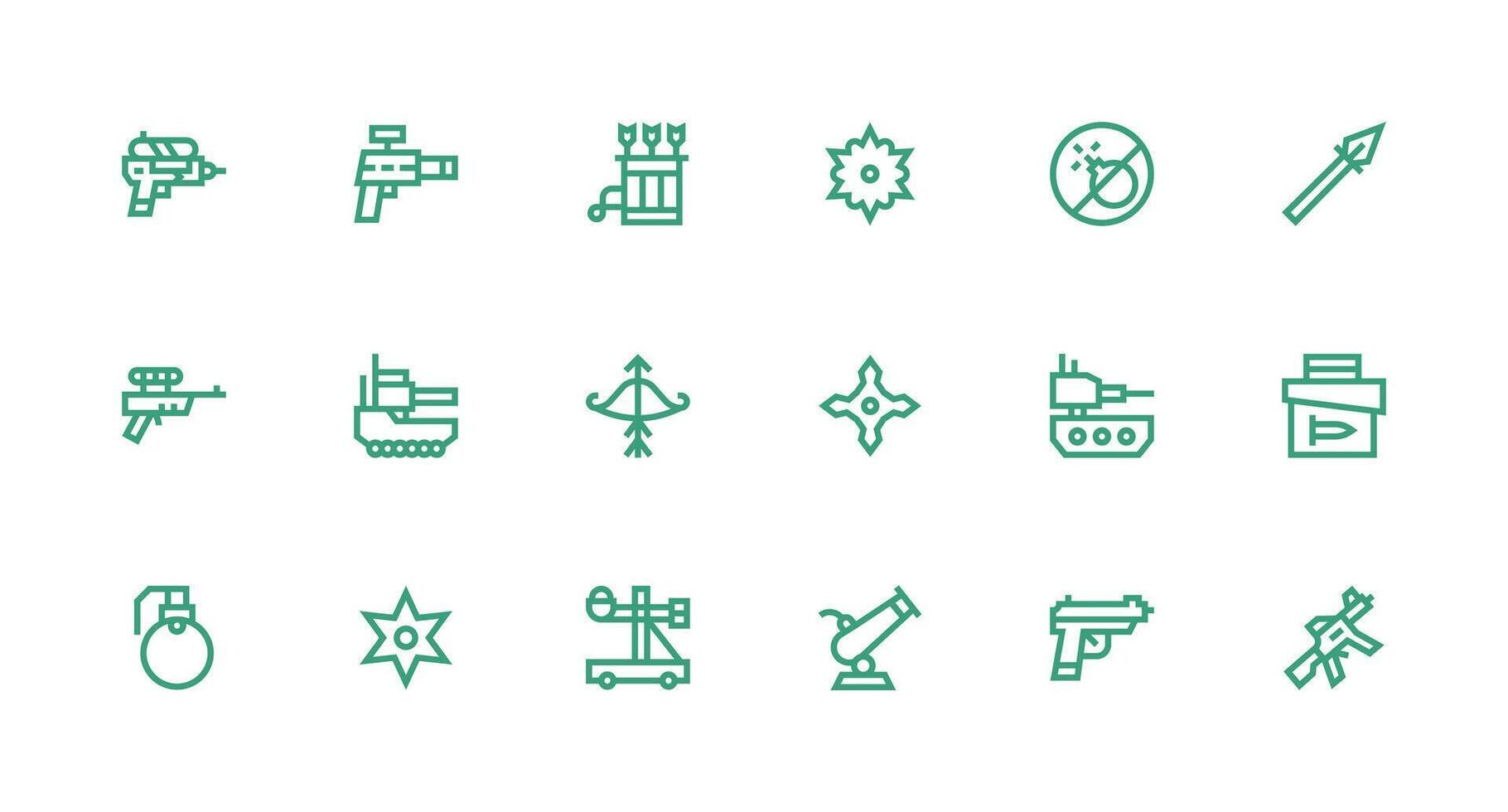 Strong Stroke Line Icons from Projectile Set with 18 Vectors Interface Icon Collection for Daily Projects