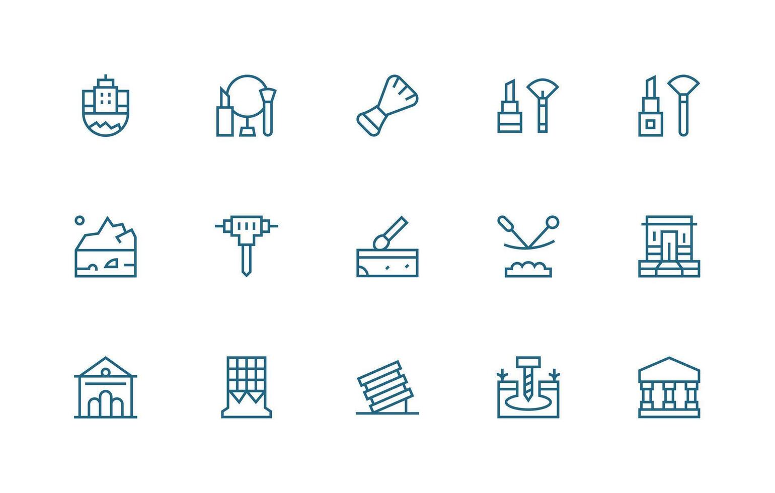 15 Regular Line Designs for Foundation Icons Well-Structured Icons for Creative Use vector