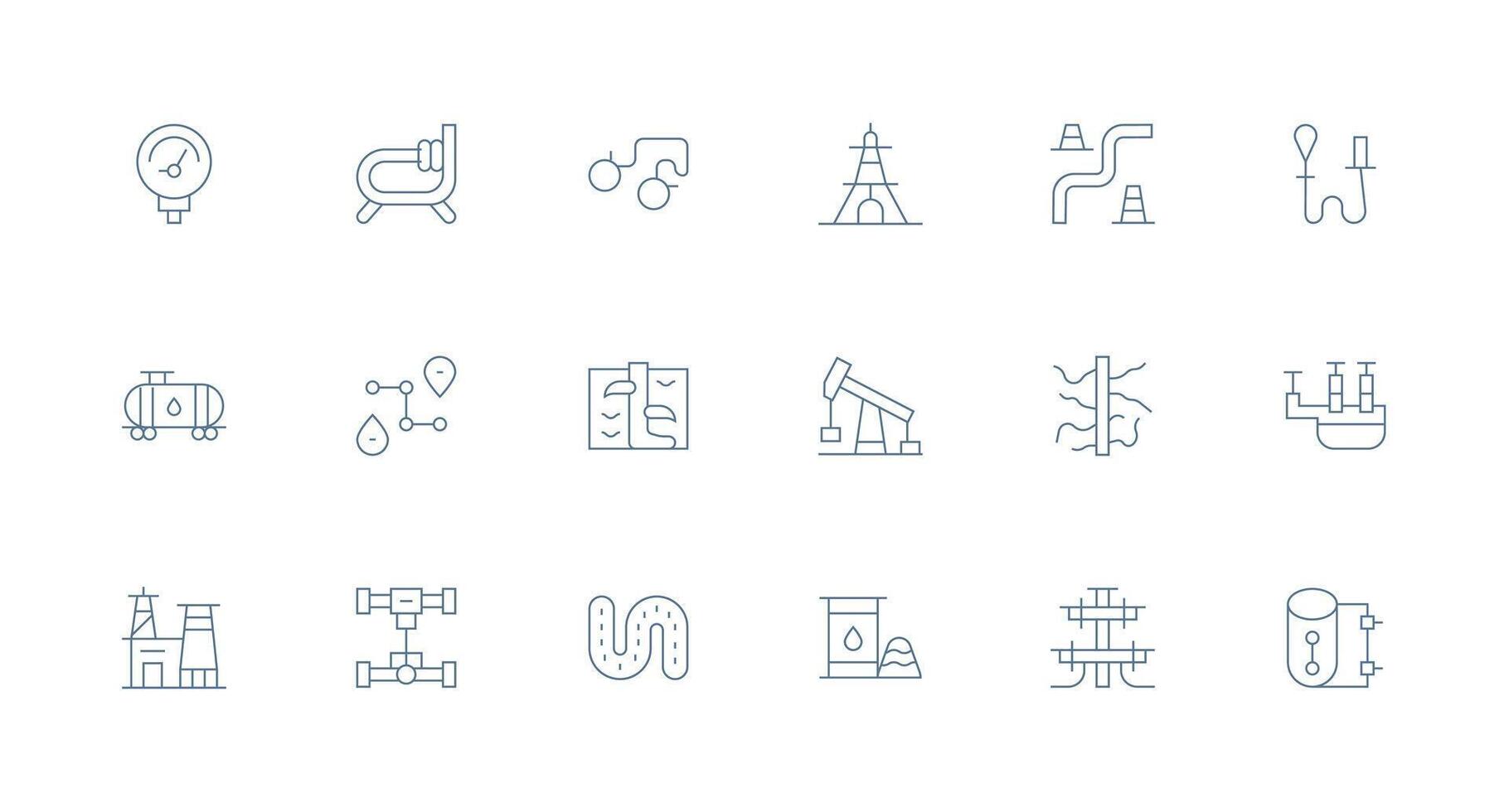 18 Minimal Line Vectors for Pipeline Theme UI and UX Focused Icon Collection