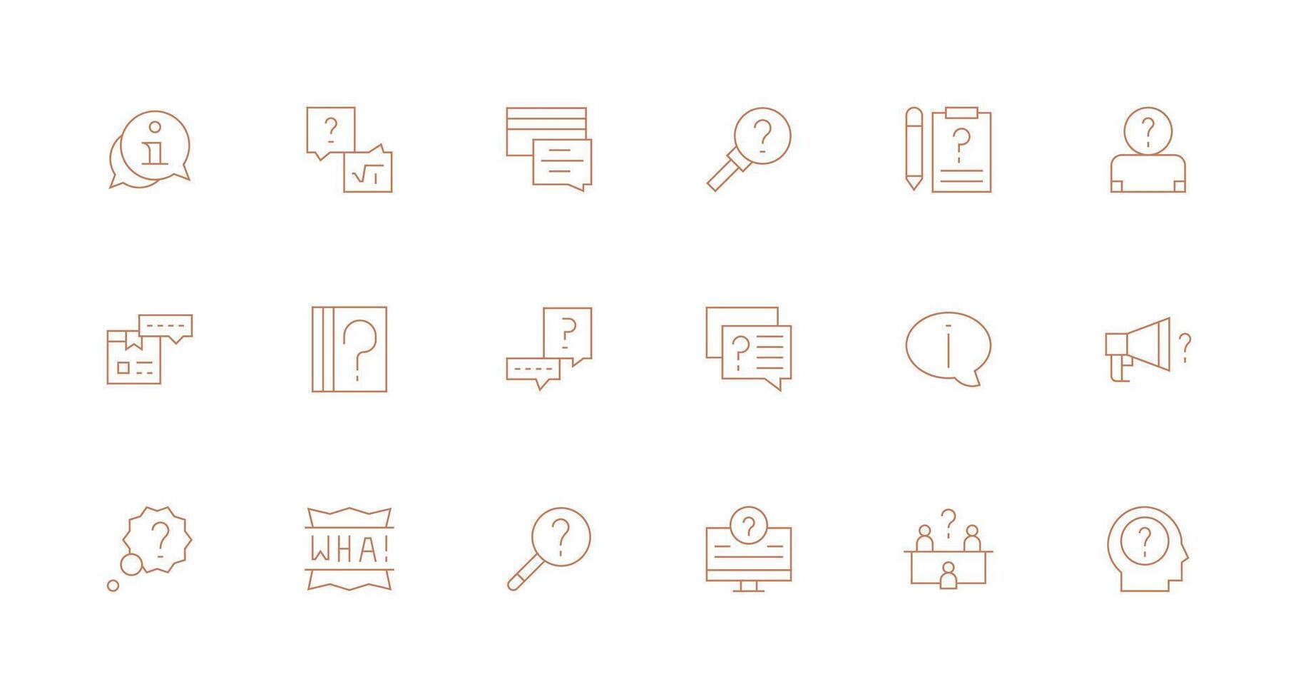 aclaración icono colección con 18 mínimo línea diseños reutilizable icono conjunto vector