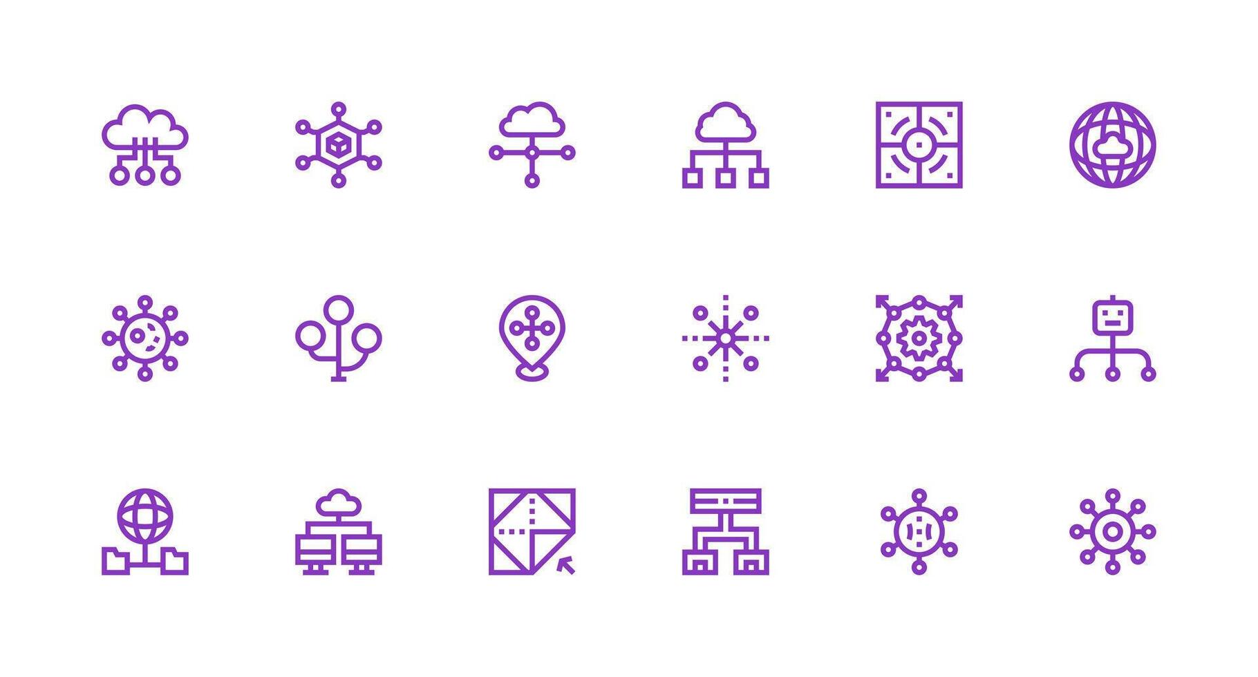 18 Strong Stroke Line Vectors for Distributed Theme Optimized Icon Pack for Digital Products