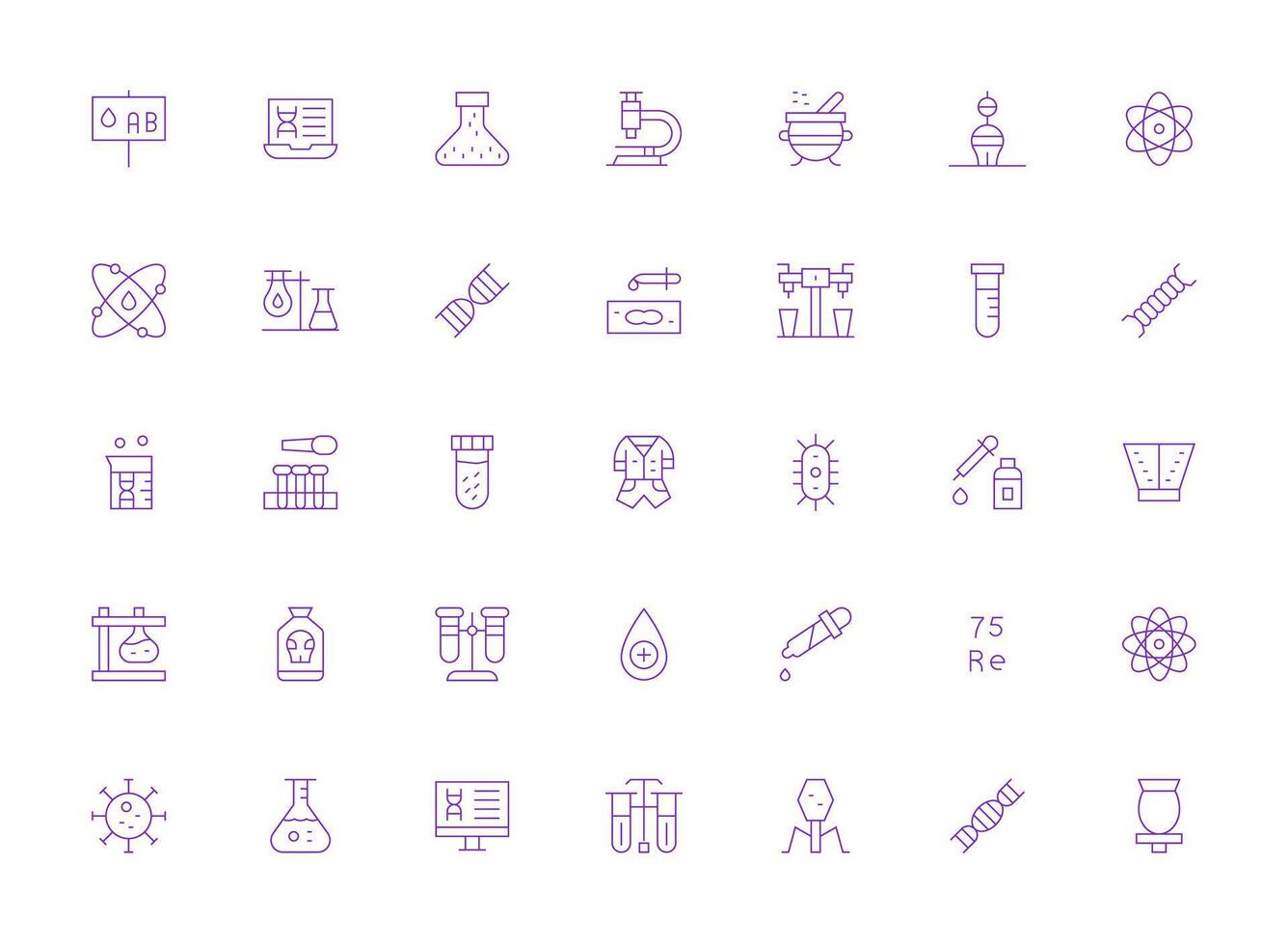 35 Light Line Icons for Laboratory Graphics User Interface Icons for Digital Products vector