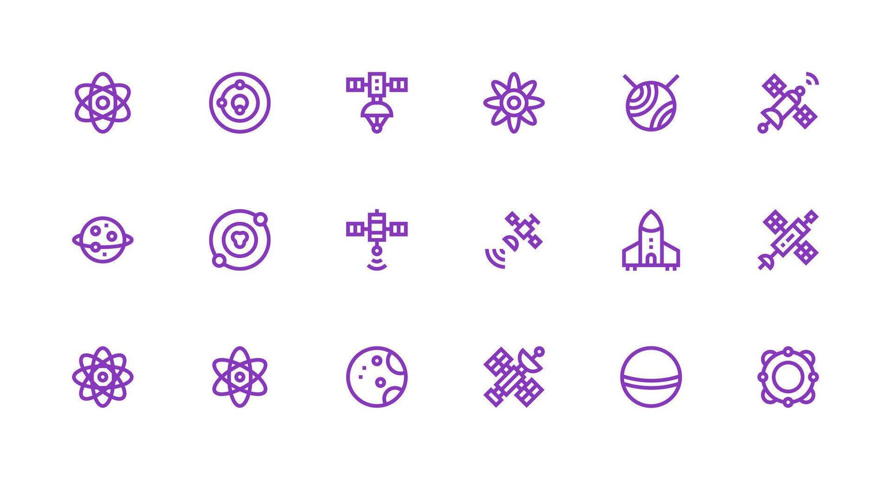 18 Icons for Orbit in Strong Stroke Line Format Multi-Purpose Icon Pack for Templates vector