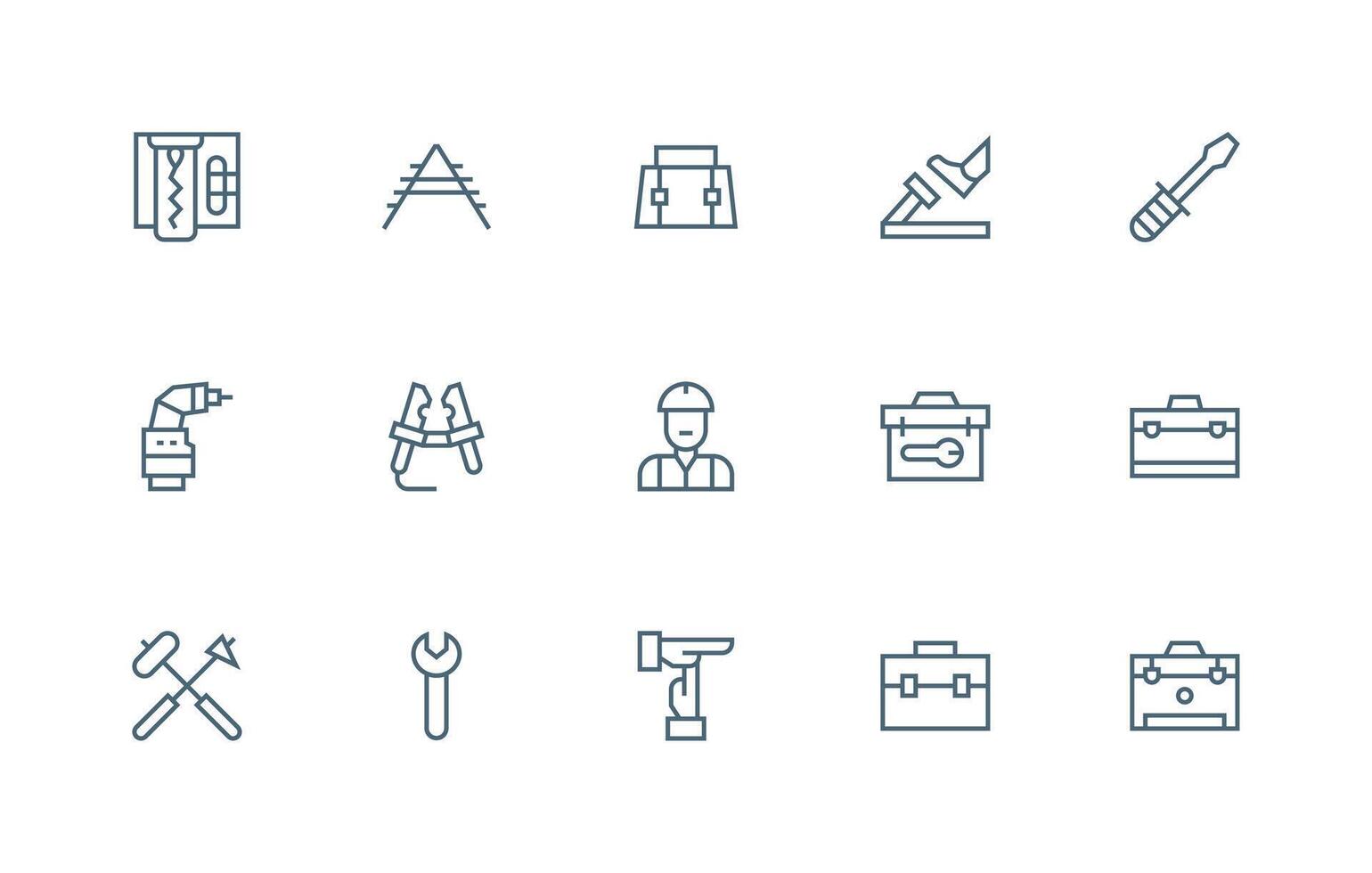 Handyman including 15 Regular Line Illustrations Neatly Designed Icons for Web Platforms vector
