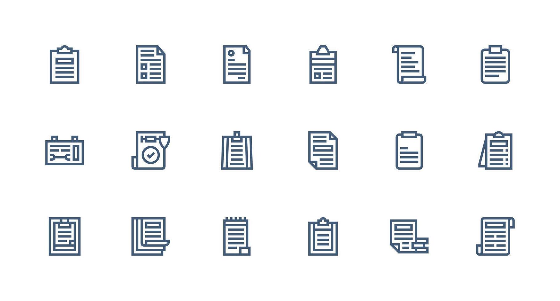 18 Strong Stroke Line Icons for Guidelines Graphics Full Icon Library for UI Designers vector