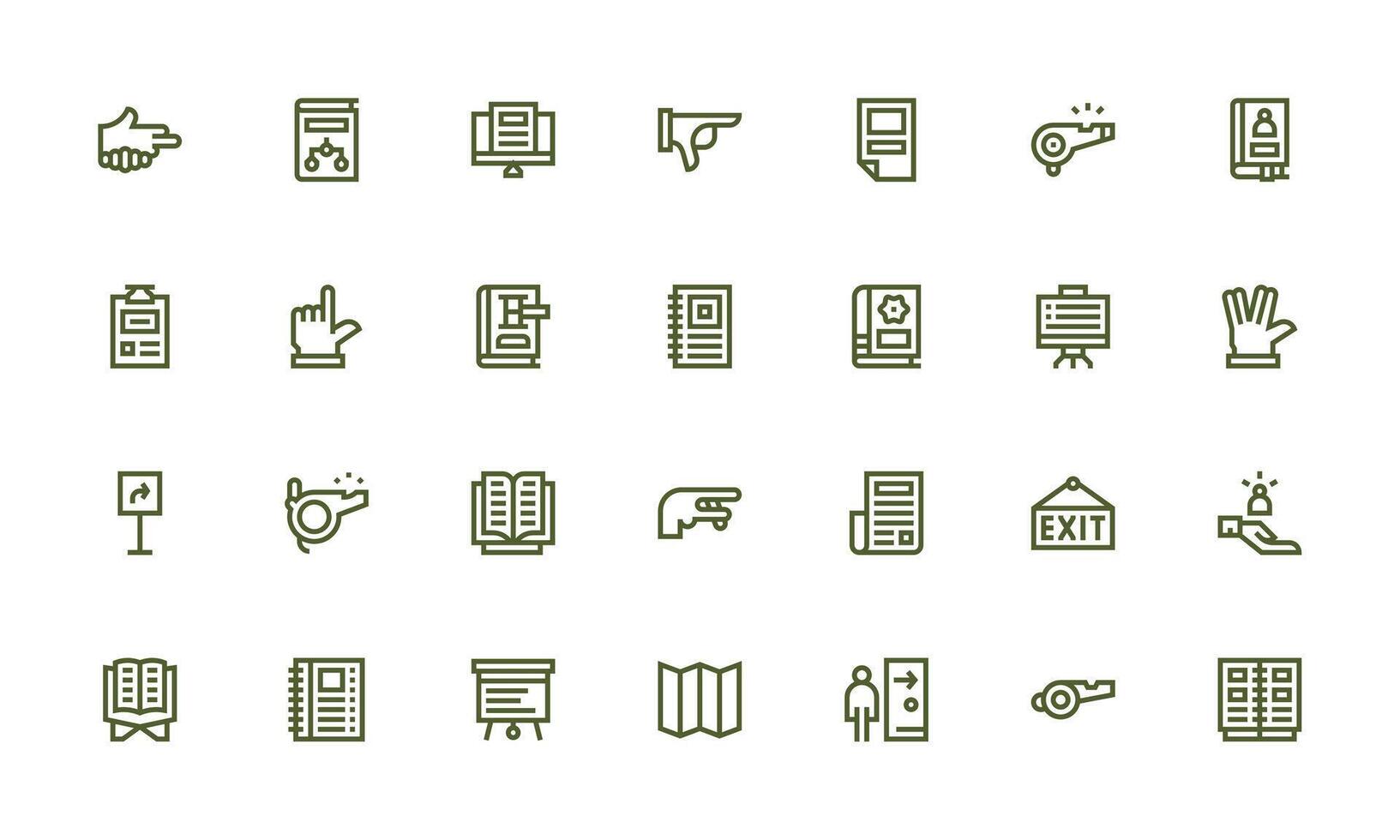 Instruction featuring 28 Icons in Bold Line Design Icon Pack for UI vector