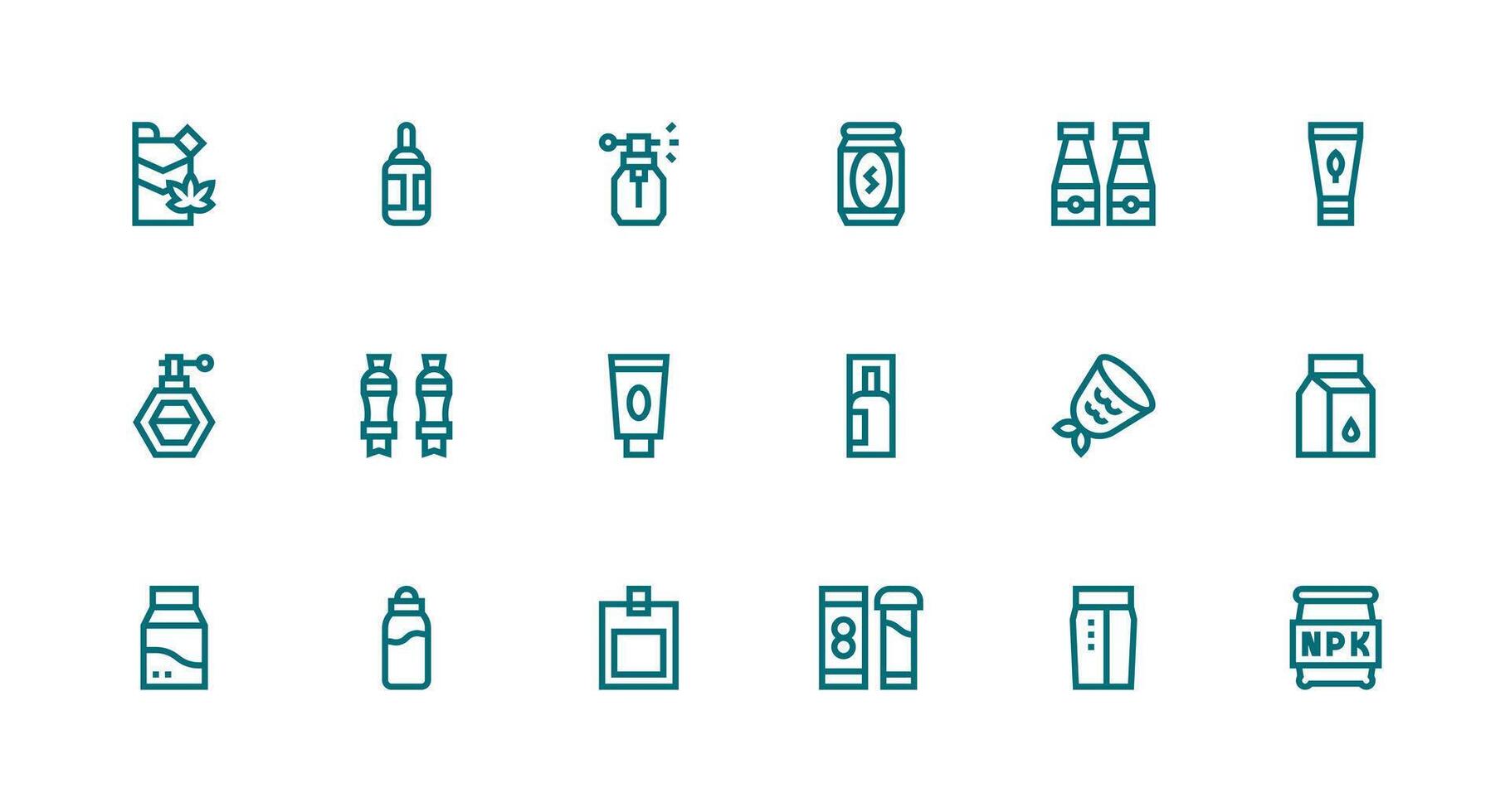 Packaging Design Icon Collection with 18 Strong Stroke Line Designs Balanced Icon Set for Functional Design vector