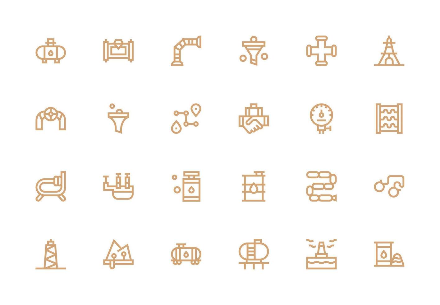 24 Icons for Pipeline in Thick Line Line Format Neutral Style Icons for Any Project vector