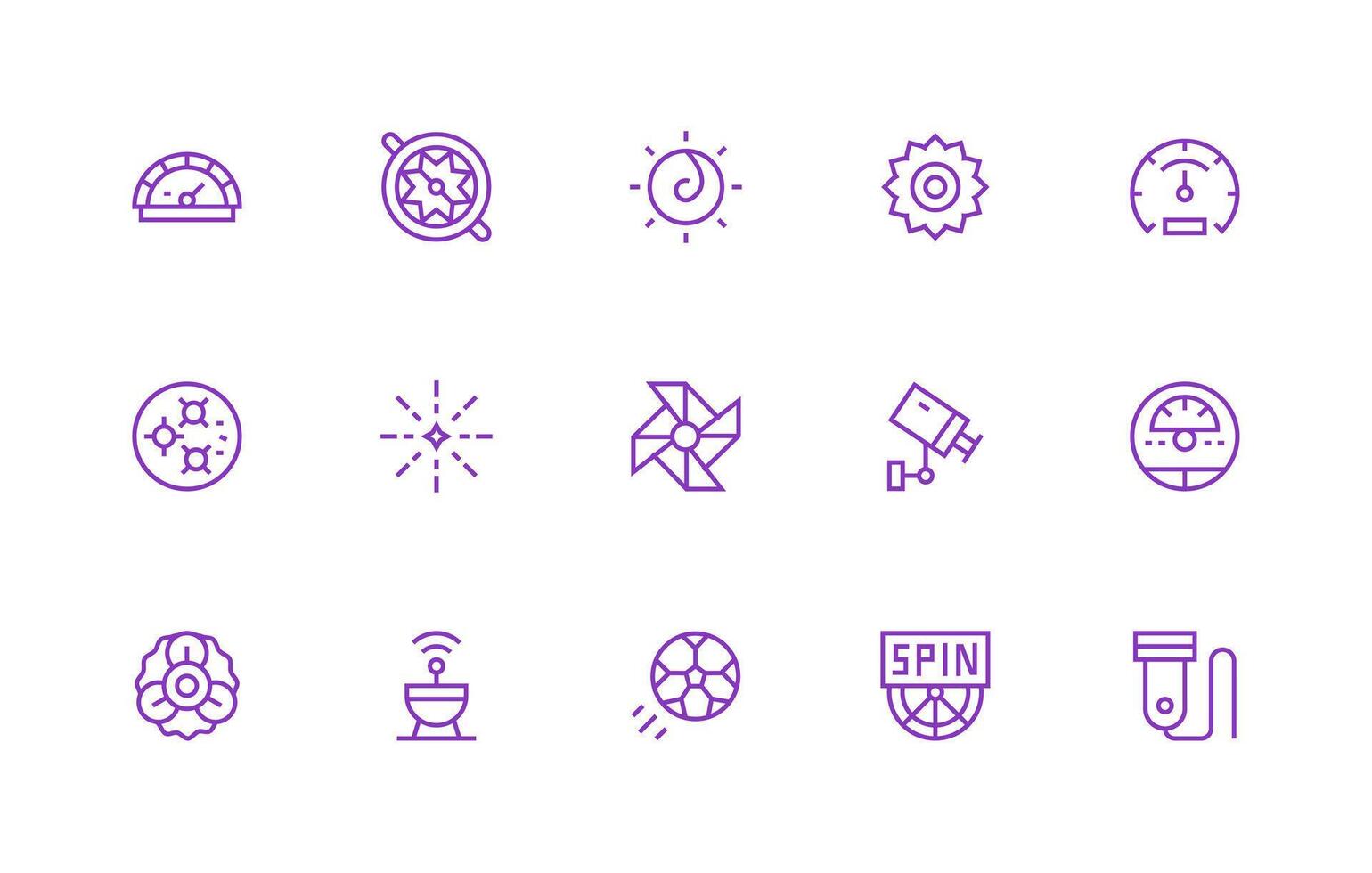 Motion featuring 15 Icons in Regular Line Design Organized Glyph Icons for Fast Design vector