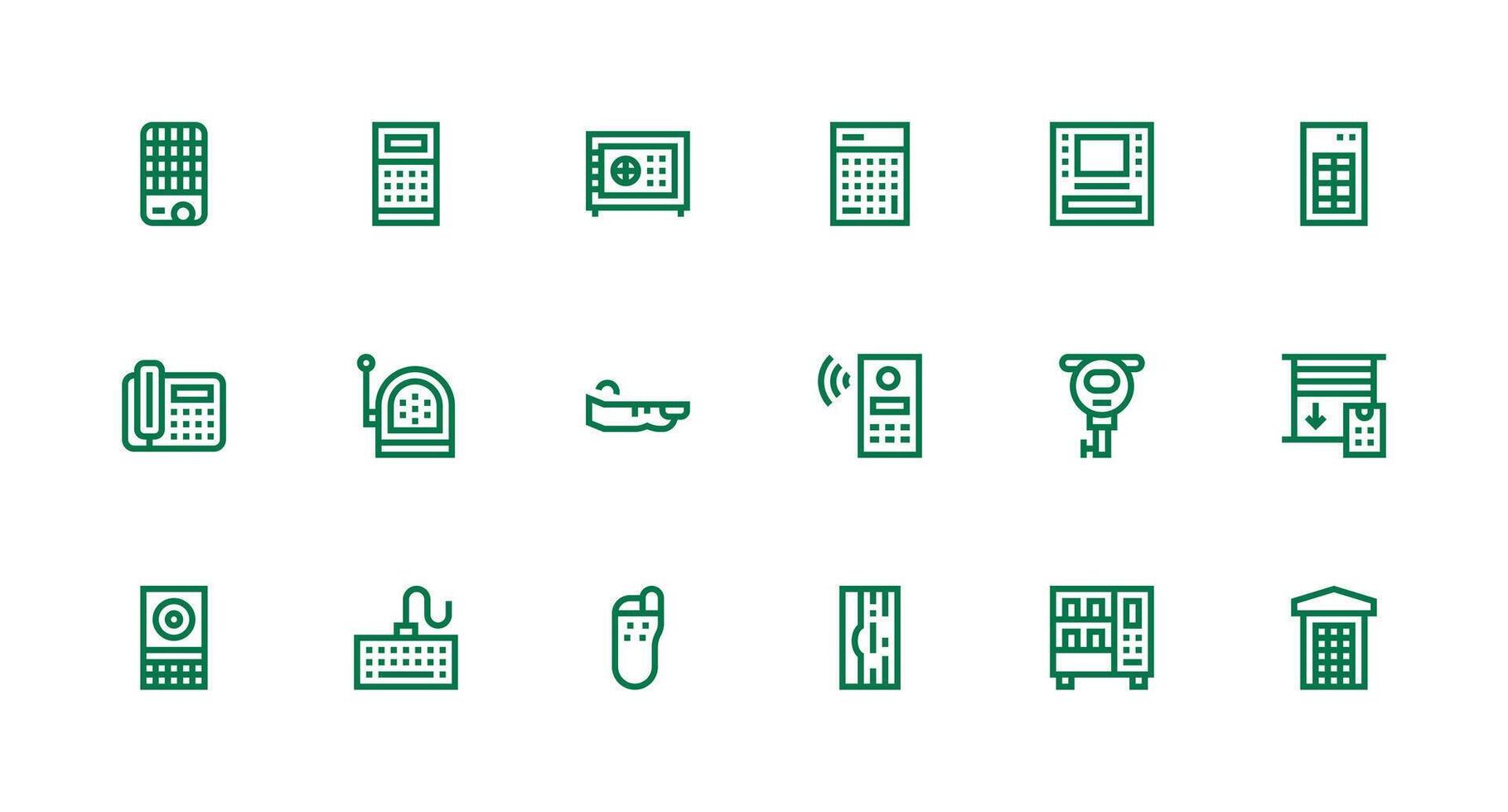 18 Keypad Icons in Strong Stroke Line Aesthetic UI Icon Set vector
