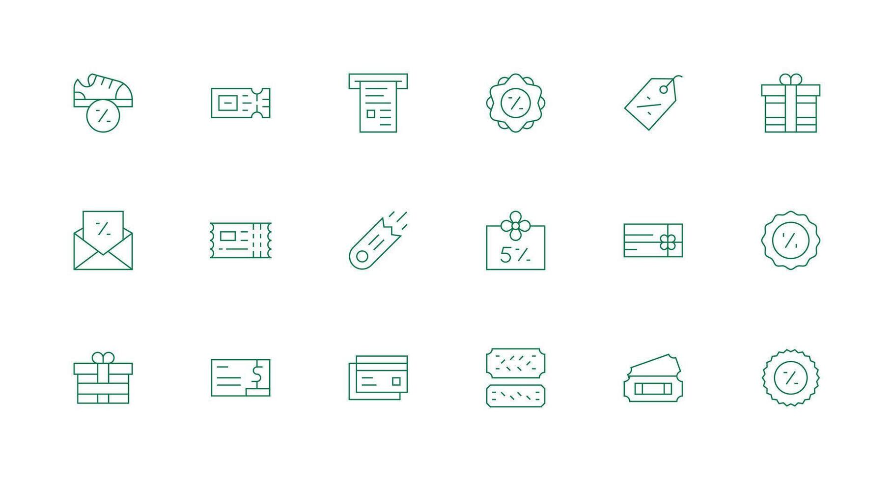 18 Minimal Line Vectors for Voucher Theme Web Icon Collection
