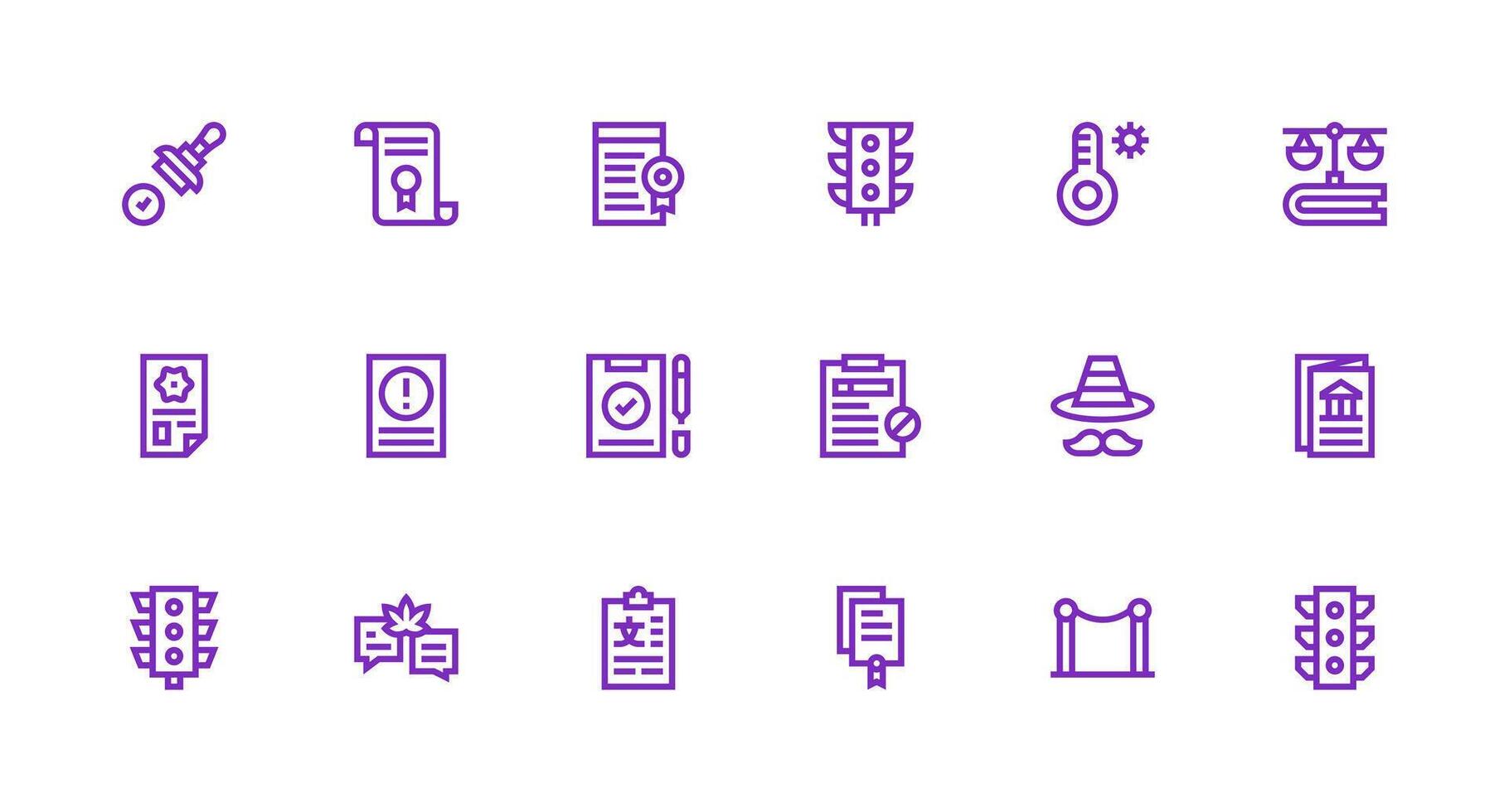 18 Strong Stroke Line Icons for Regulation Graphics Neatly Designed Icons for Web Platforms vector