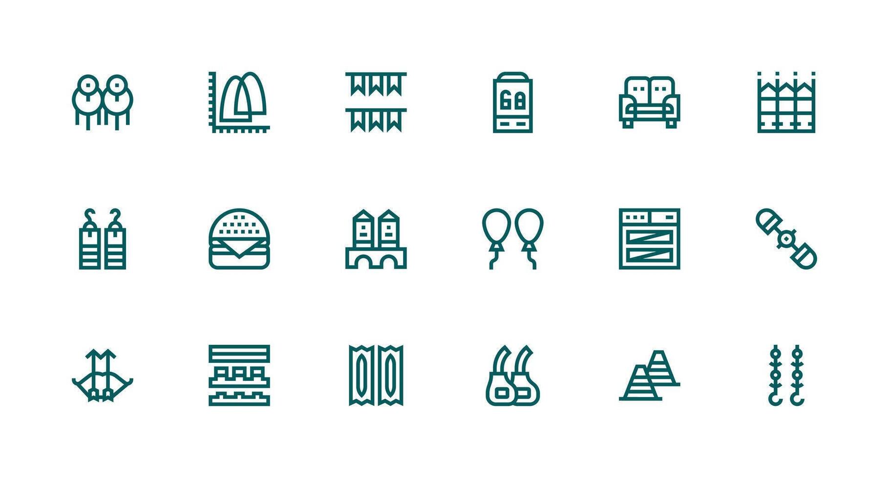 Strong Stroke Line Icons from Double Set with 18 Vectors Dashboard Icon Series