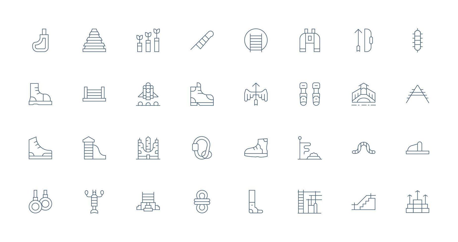 Climbing Icon Collection with 32 Thin Line Designs Core Icon Collection for Daily Tasks vector