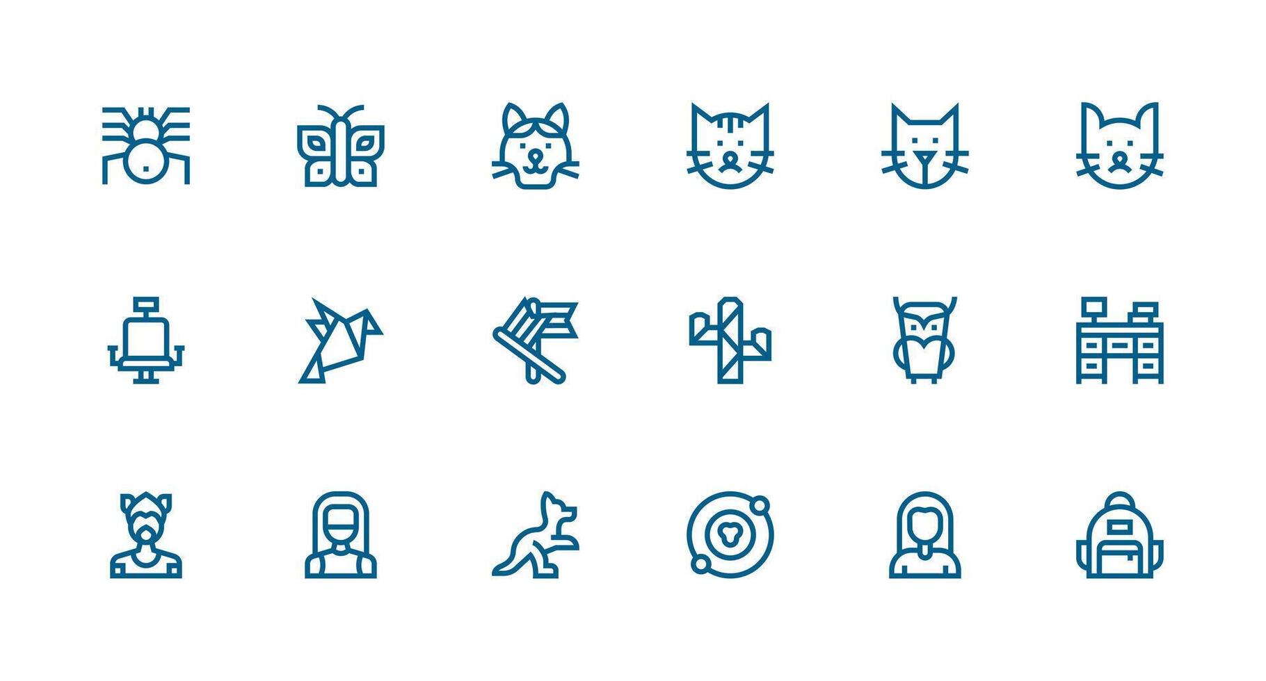 Linear Set with 18 Strong Stroke Line Icons Multi-Purpose Icon Set vector