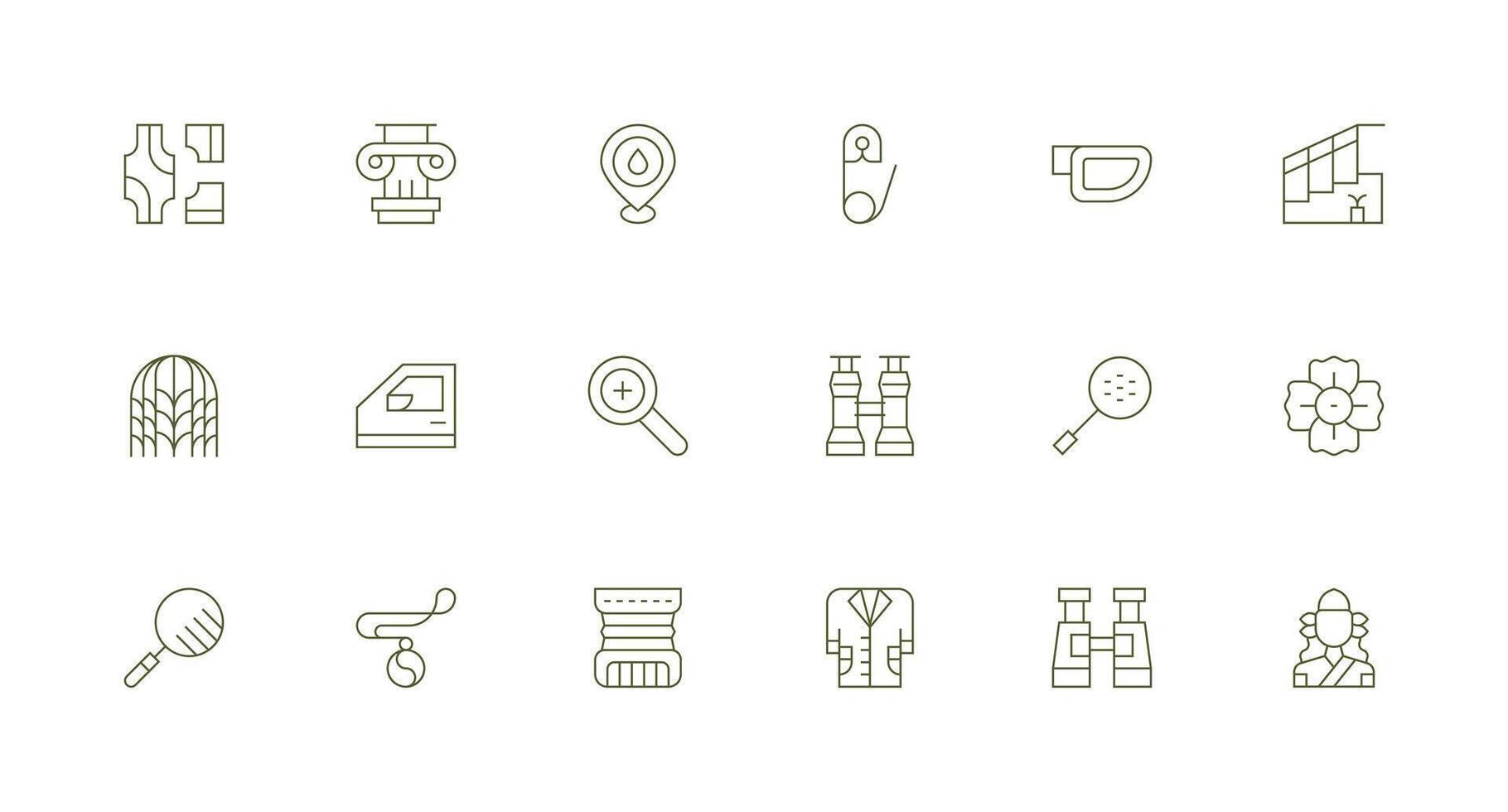 Detail Set with 18 Minimal Line Icons Scalable Icons for Cross-Platform Interfaces vector