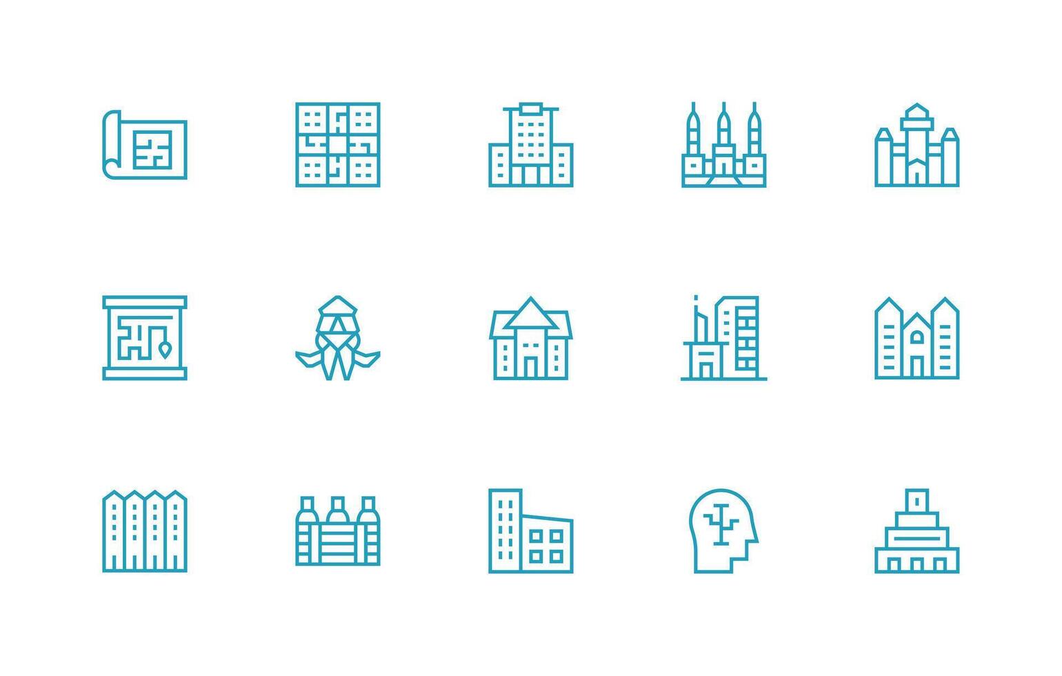 15 Icons for Complex in Regular Line Format Core Icon Collection for Daily Tasks vector