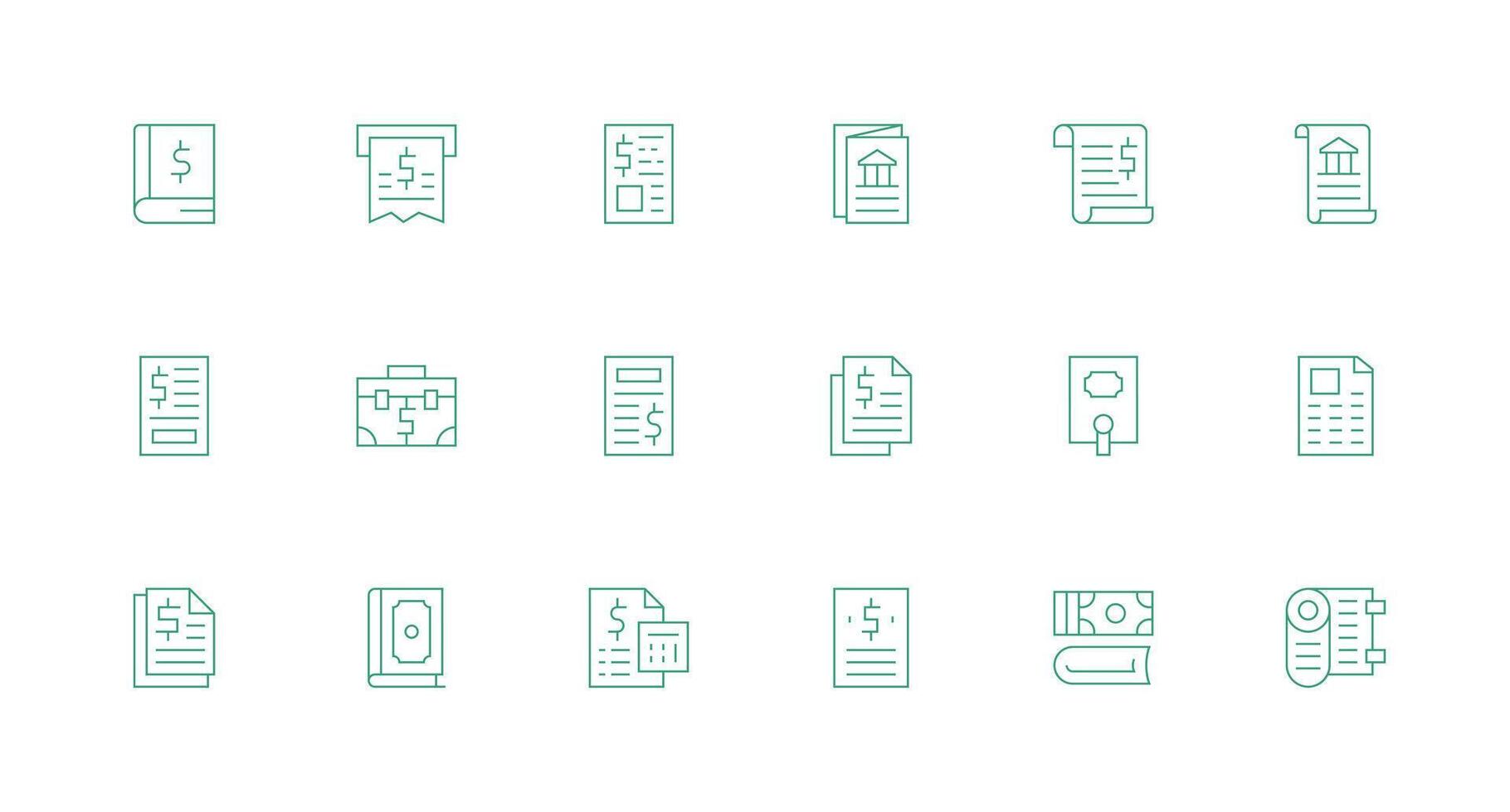 Minimal Line Style Ledger Icons with 18 Vectors Dashboard Icon Series