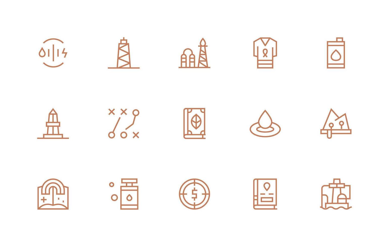 Resource Icon Collection with 15 Regular Line Designs Minimal Icon Set for Interface Projects vector