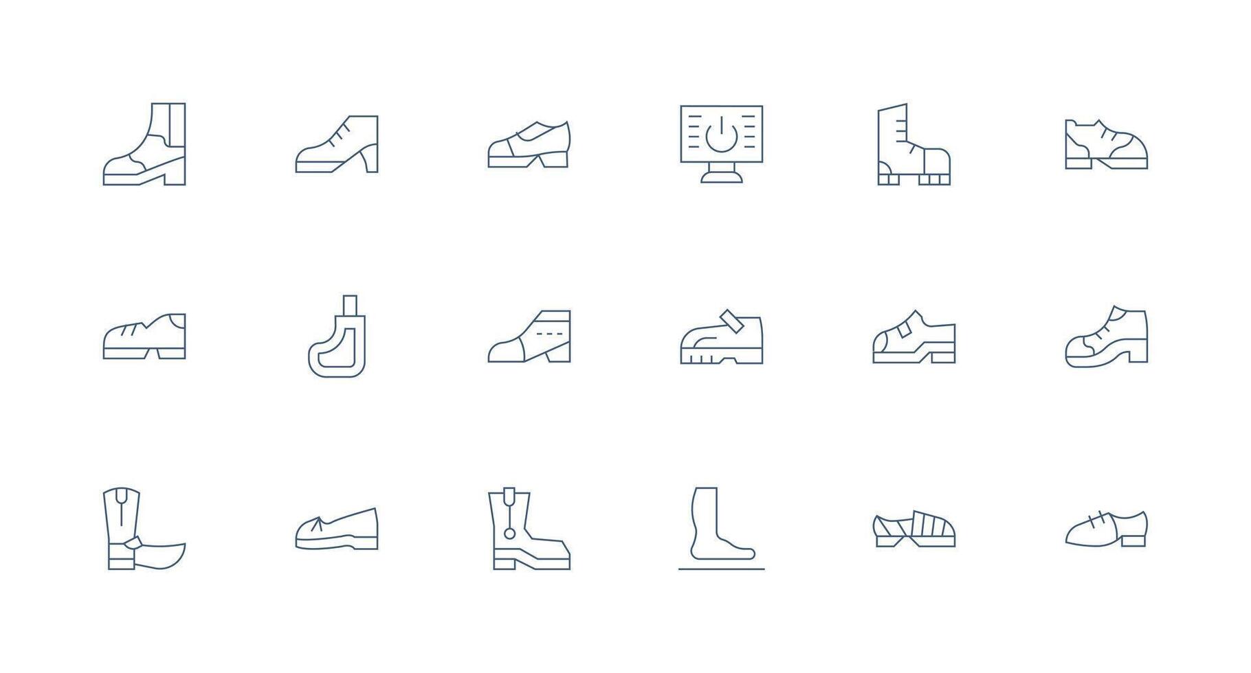 Boot featuring 18 Icons in Minimal Line Design Line Icon Collection vector