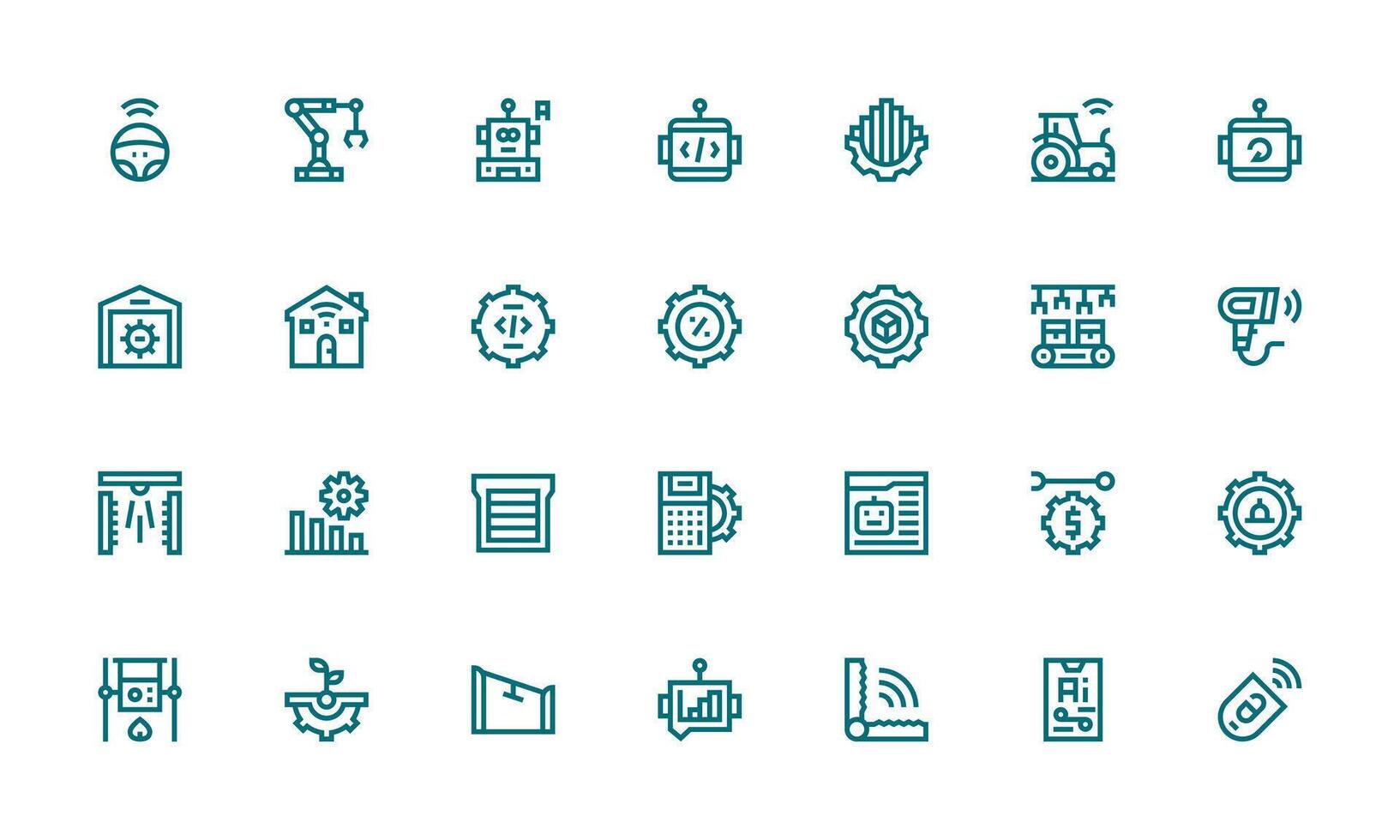 28 Icons for Automation in Bold Line Format Professional Icon Set vector