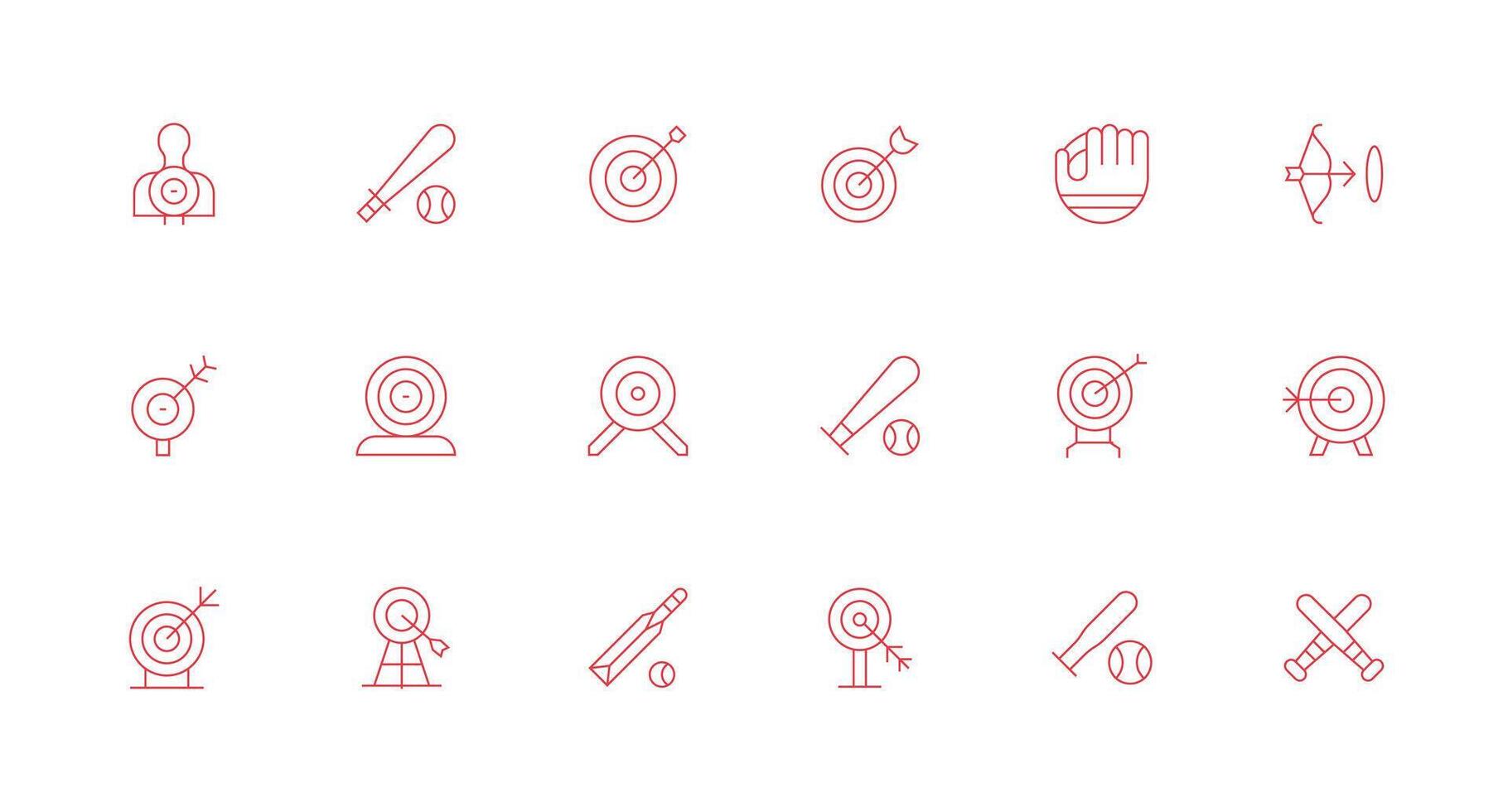 Hitting including 18 Minimal Line Illustrations Scalable Icons for Cross-Platform Interfaces vector