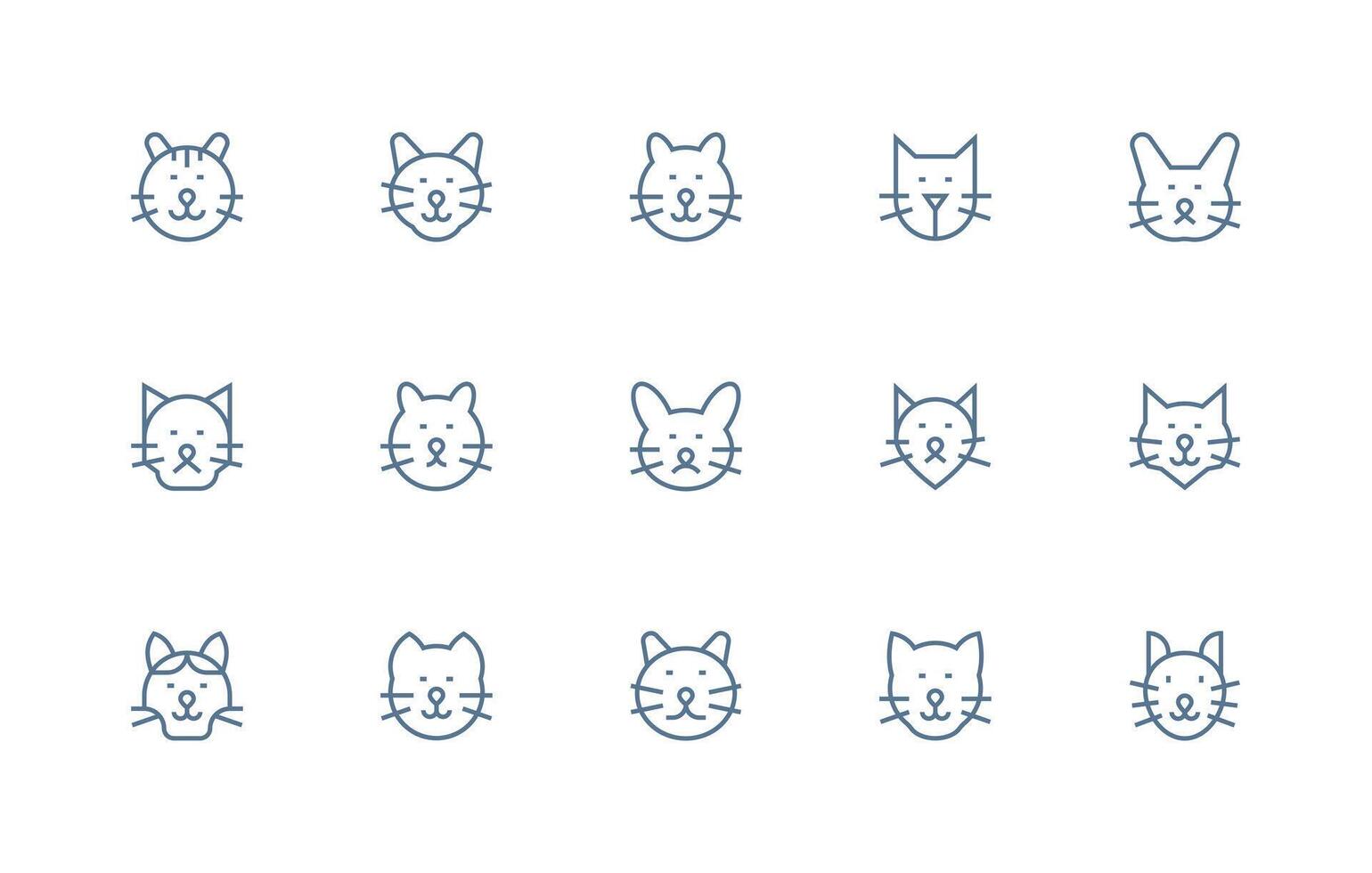 Feline featuring 15 Icons in Regular Line Design Core Icon Collection for Daily Tasks vector