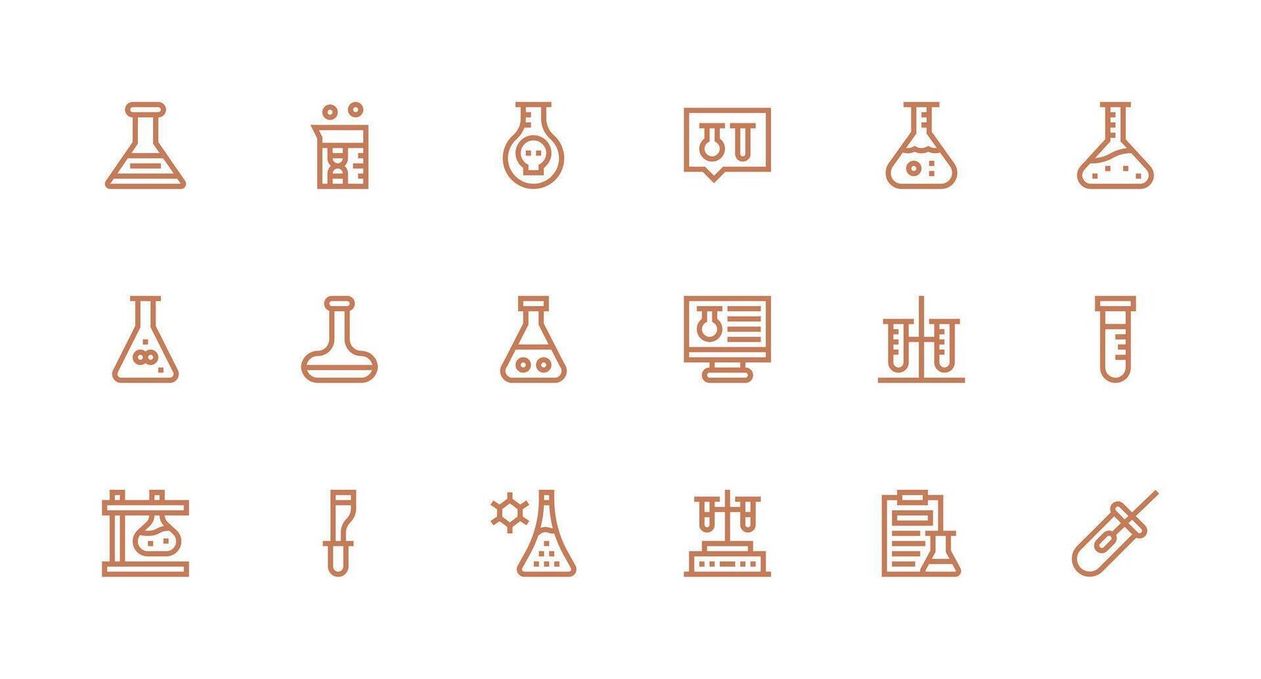 Strong Stroke Line Icons from Beaker Set with 18 Vectors Digital Product Icons for Fast Delivery