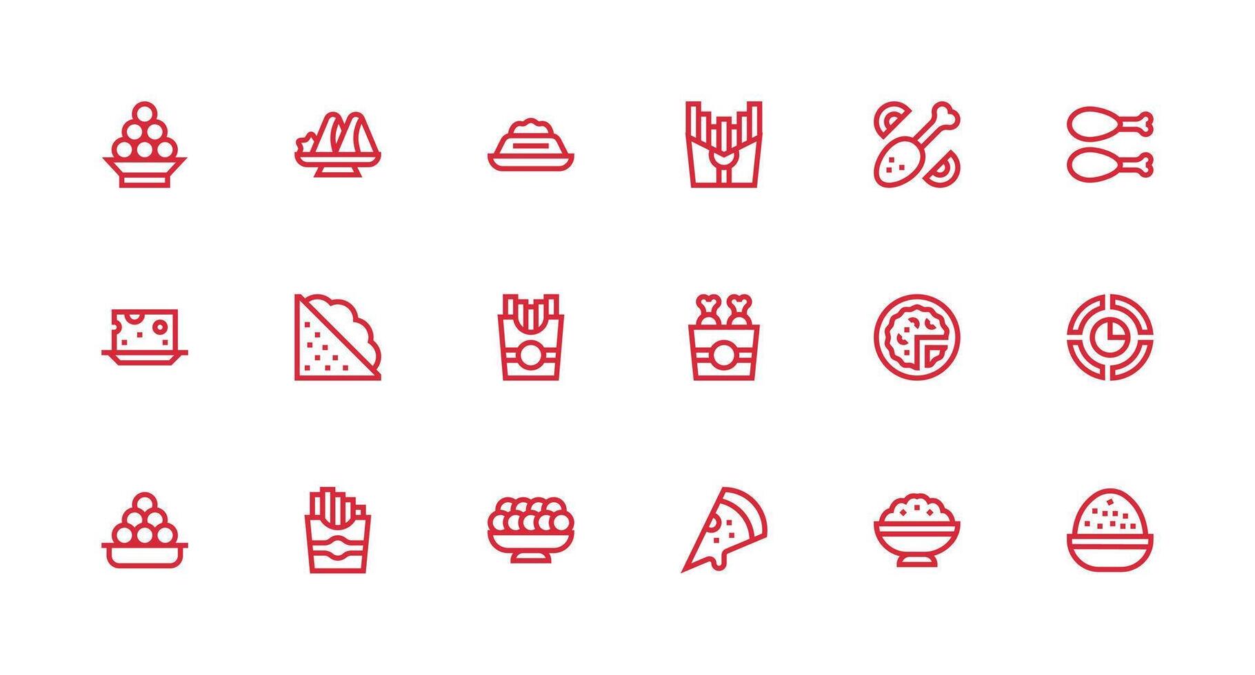 18 Icons for Portion in Strong Stroke Line Format Reliable Icons for All Interfaces vector