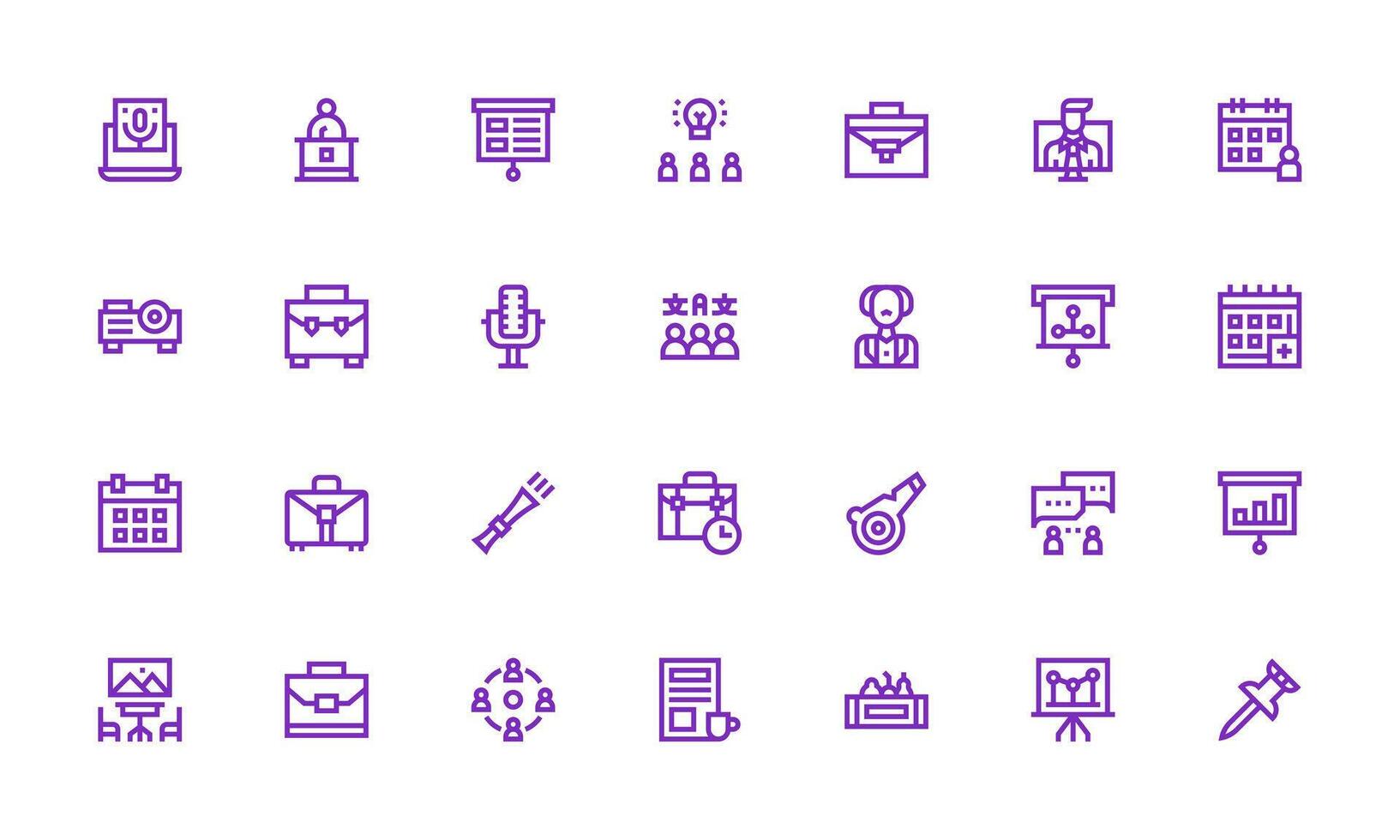 28 Bold Line Style Icons from Meeting Collection Scalable Icons for Cross-Platform Interfaces vector