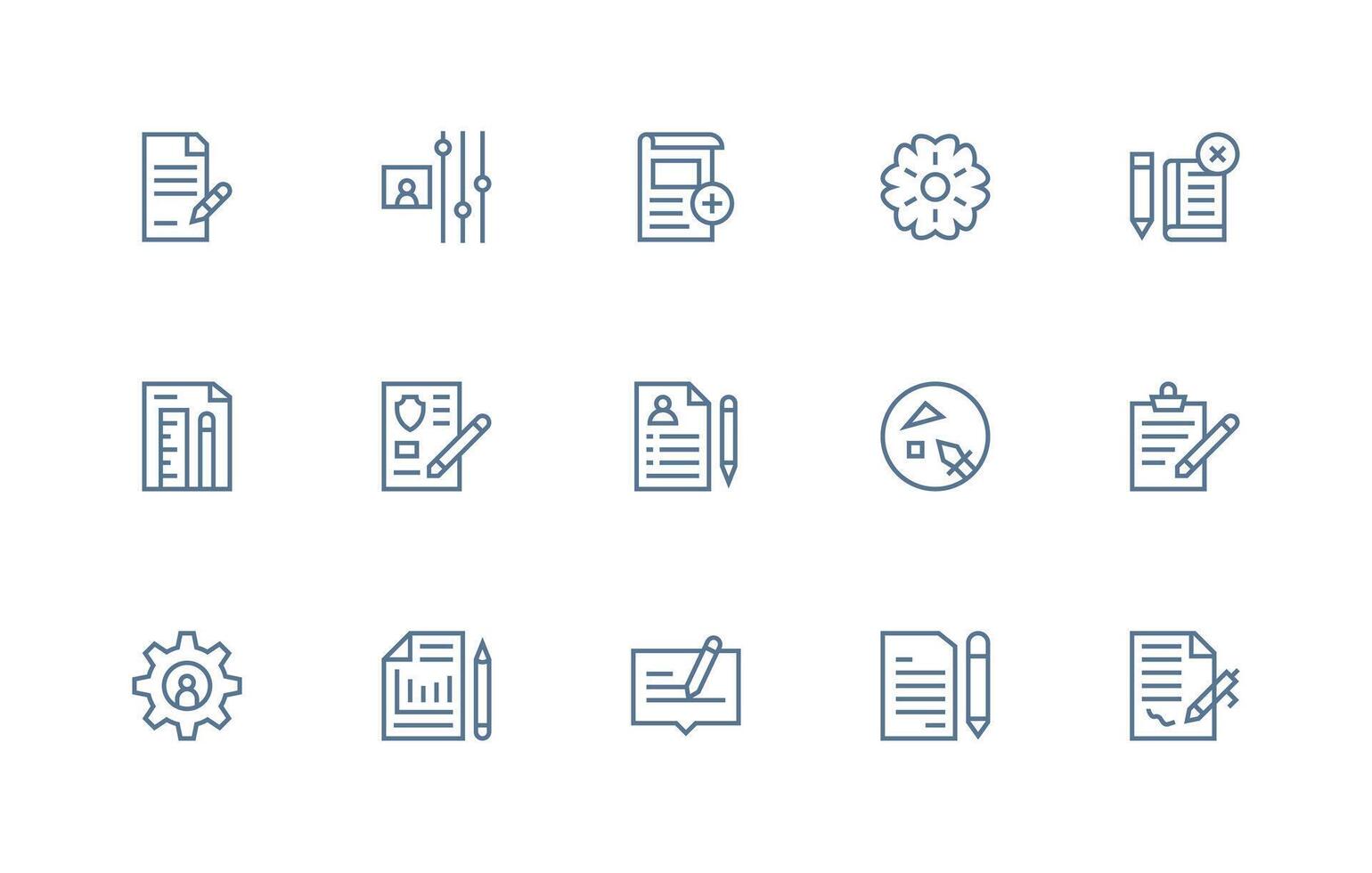Regular Line Icons from Edit Set with 15 Vectors Full Icon Library for UI Designers