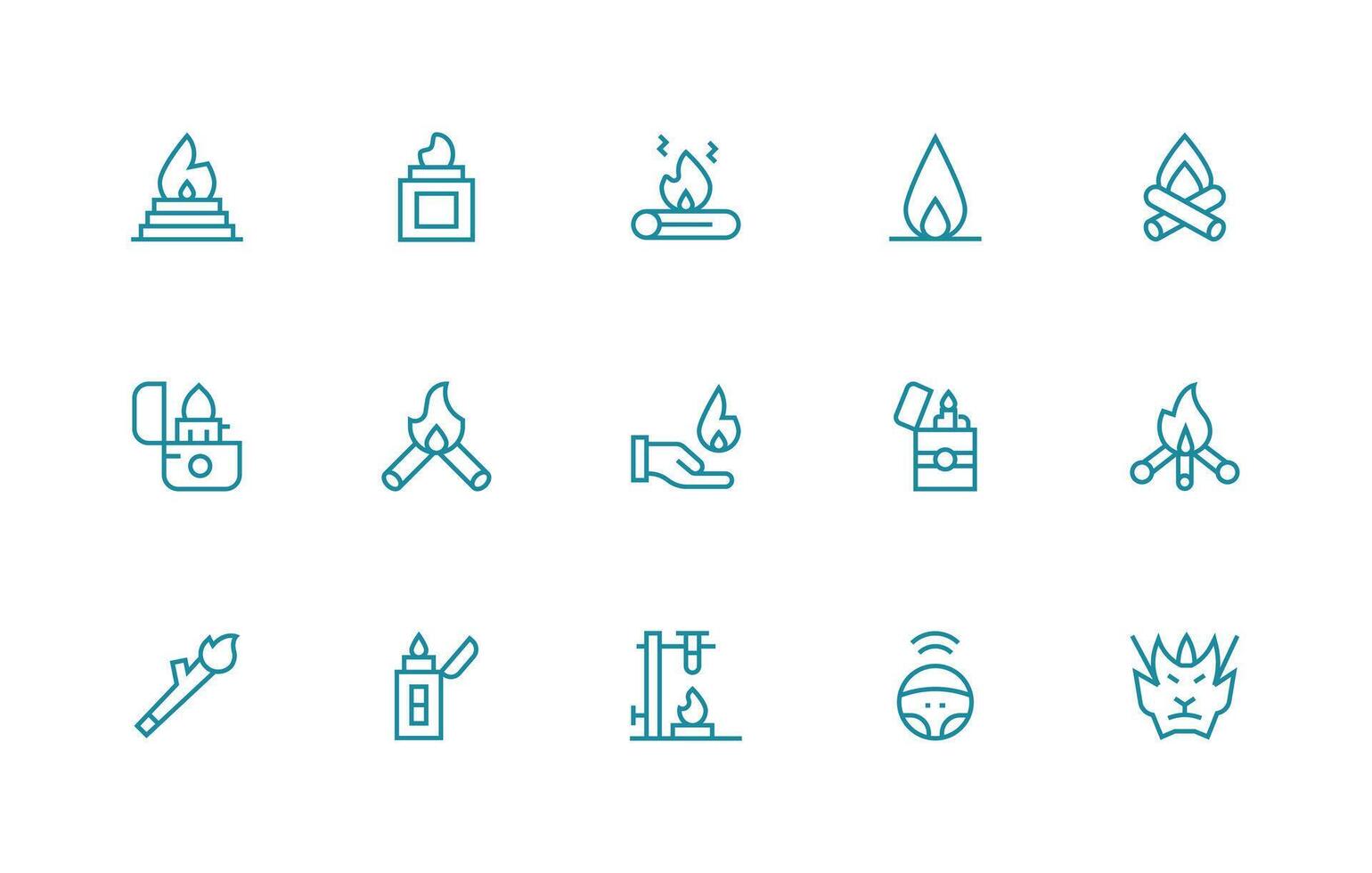 Ignition Design Icons featuring 15 in Regular Line Style Lightweight Icon Series for Fast Prototypes vector