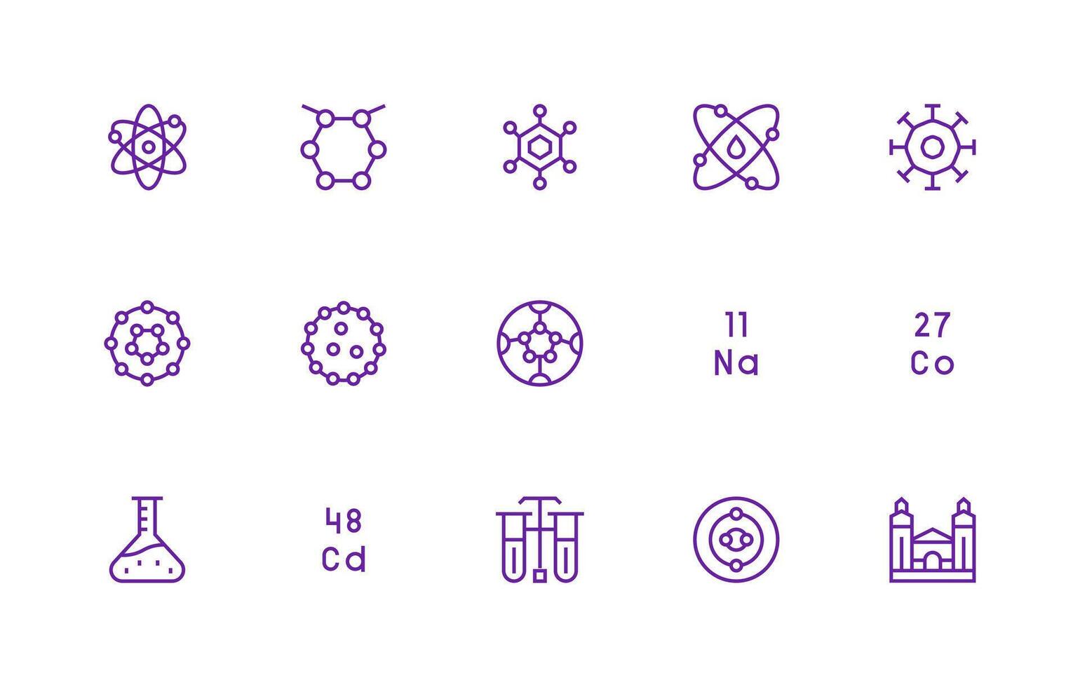 Compound featuring 15 Icons in Regular Line Design Lightweight Icon Series for Fast Prototypes vector