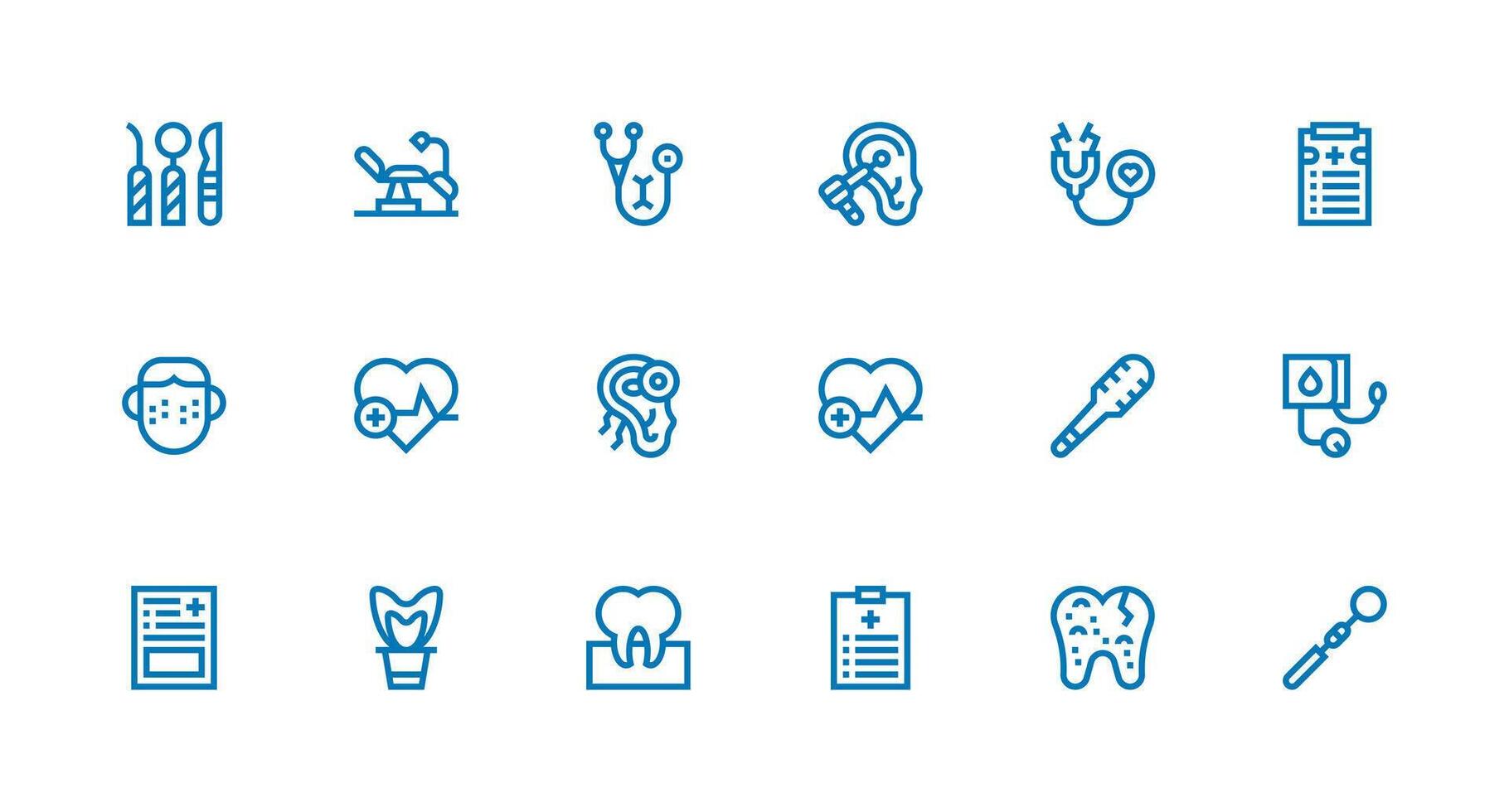 Strong Stroke Line Icons from Checkup Set with 18 Vectors Versatile Icon Collection for Designers