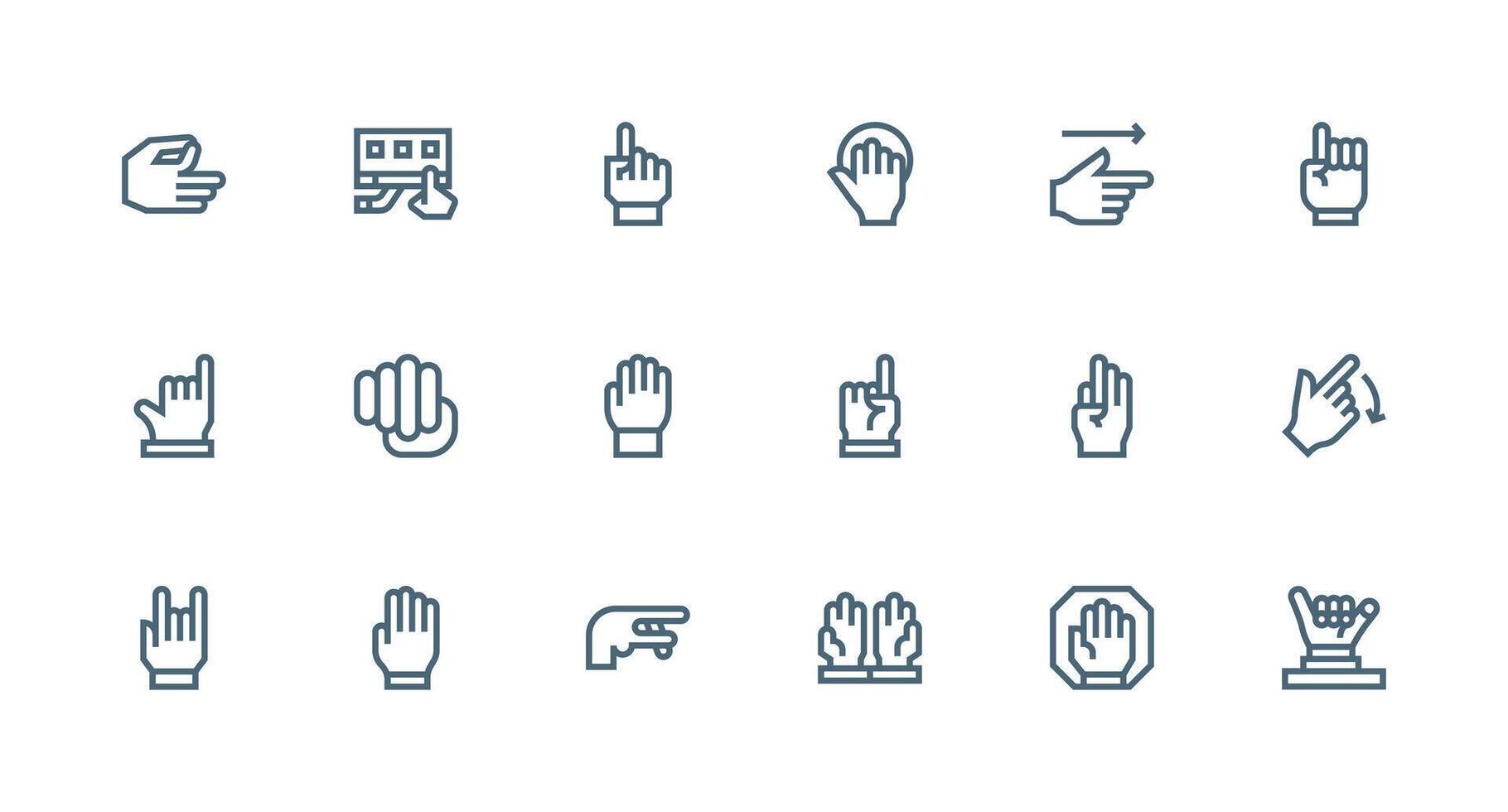 Strong Stroke Line Style Gesture Icons with 18 Vectors Functional Icon Series