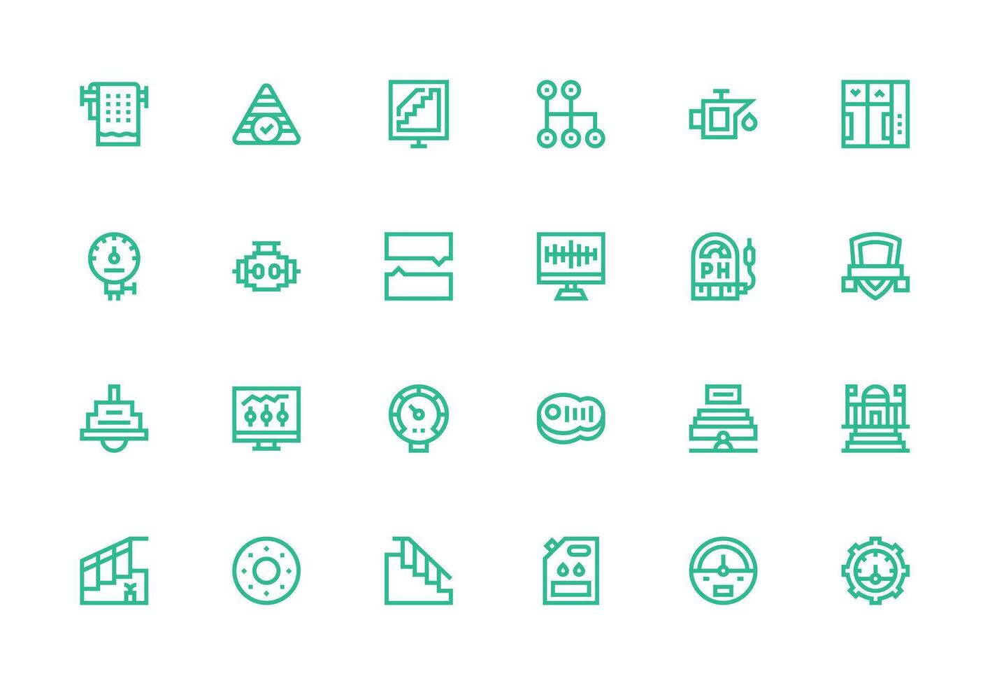 Level Design Icons featuring 24 in Thick Line Line Style Full Icon Library for UI Designers vector