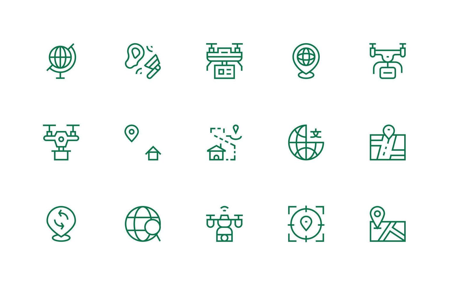 15 Icons for Mapping in Regular Line Format Design Icon Pack vector