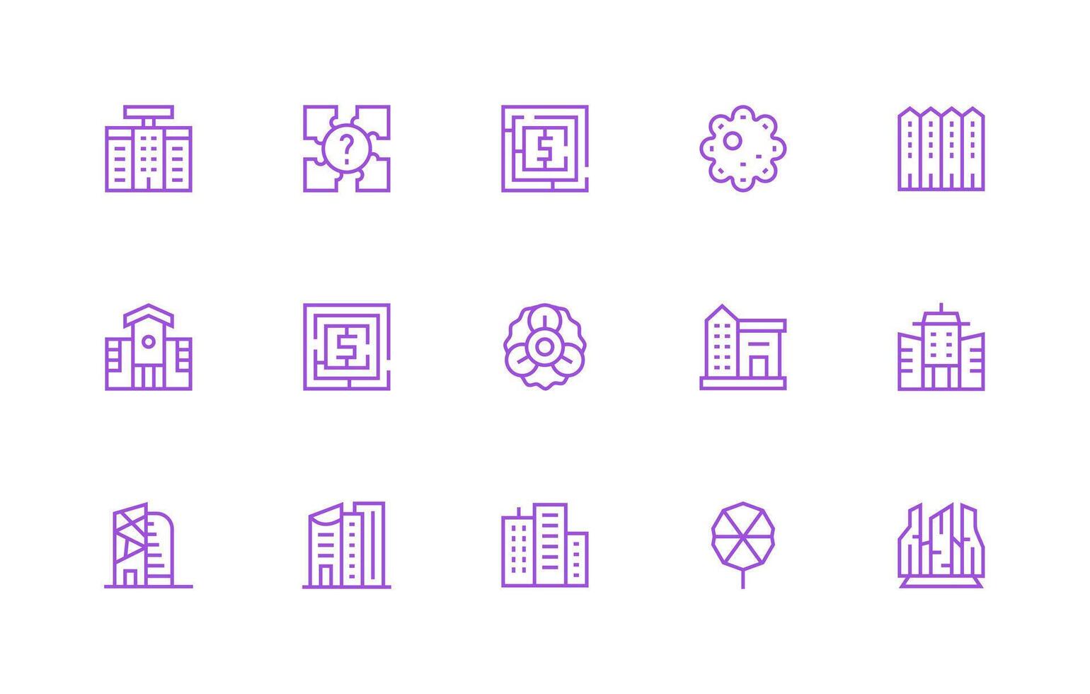 complejo icono conjunto con 15 regular línea gráficos equilibrado icono conjunto para funcional diseño vector