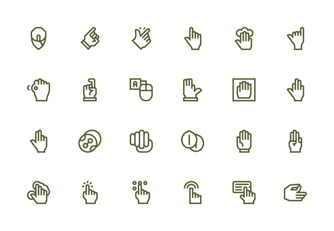 Thick Line Line Style Click Icons with 24 Vectors Scalable Icon Pack
