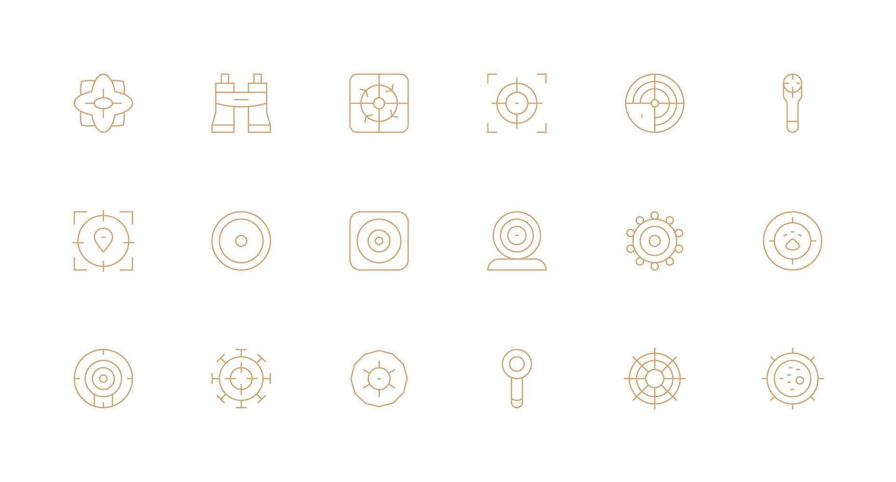 Scope Icon Collection with 18 Minimal Line Designs Fully Editable Icon Set for Web vector