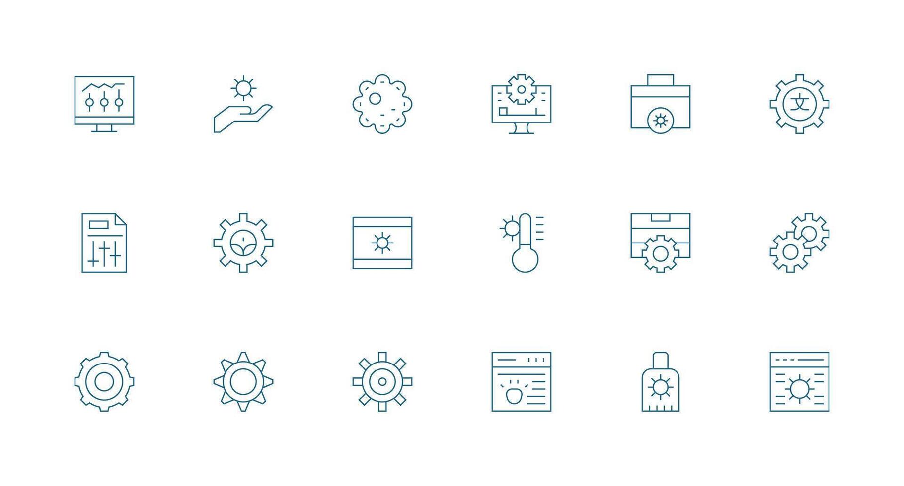 parámetros conjunto con 18 mínimo línea íconos icono conjunto para proyectos vector