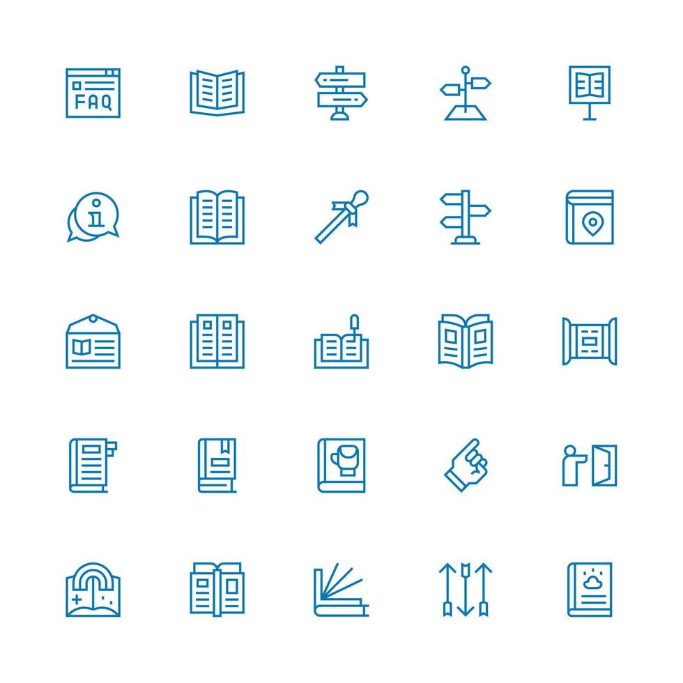 Medium Stroke Outline Icons from Guide Set with 25 Vectors Display Icon Pack