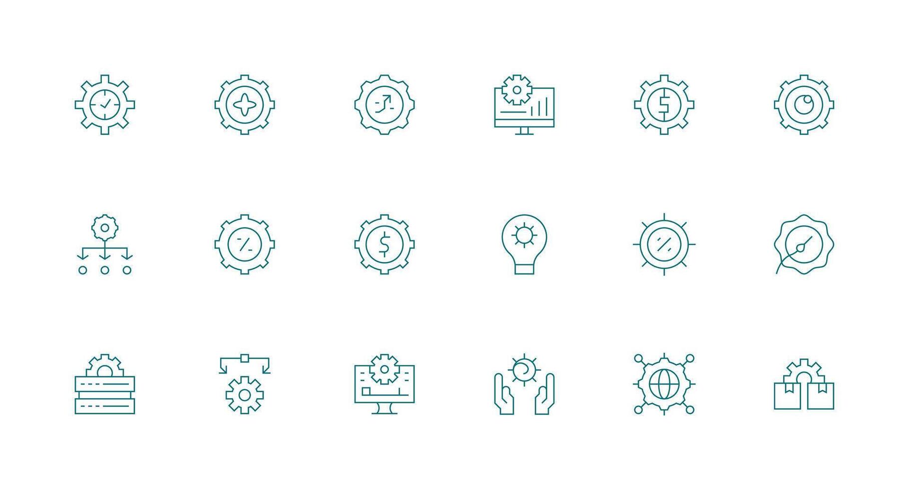 Minimal Line Icons from Optimization Set with 18 Vectors Scalable Icon Pack